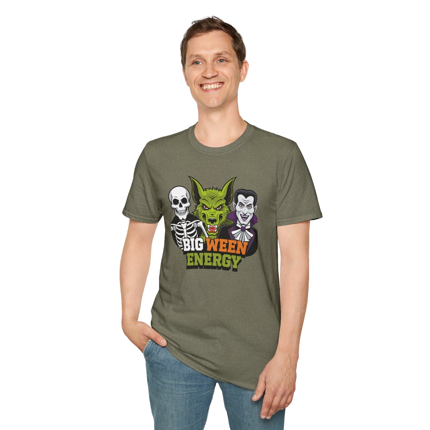 Halloween Graphic Tee, Big Ween Energy Shirt, Unisex Softstyle T-Shirt, Spooky Season Apparel, Fun Halloween Costume Top