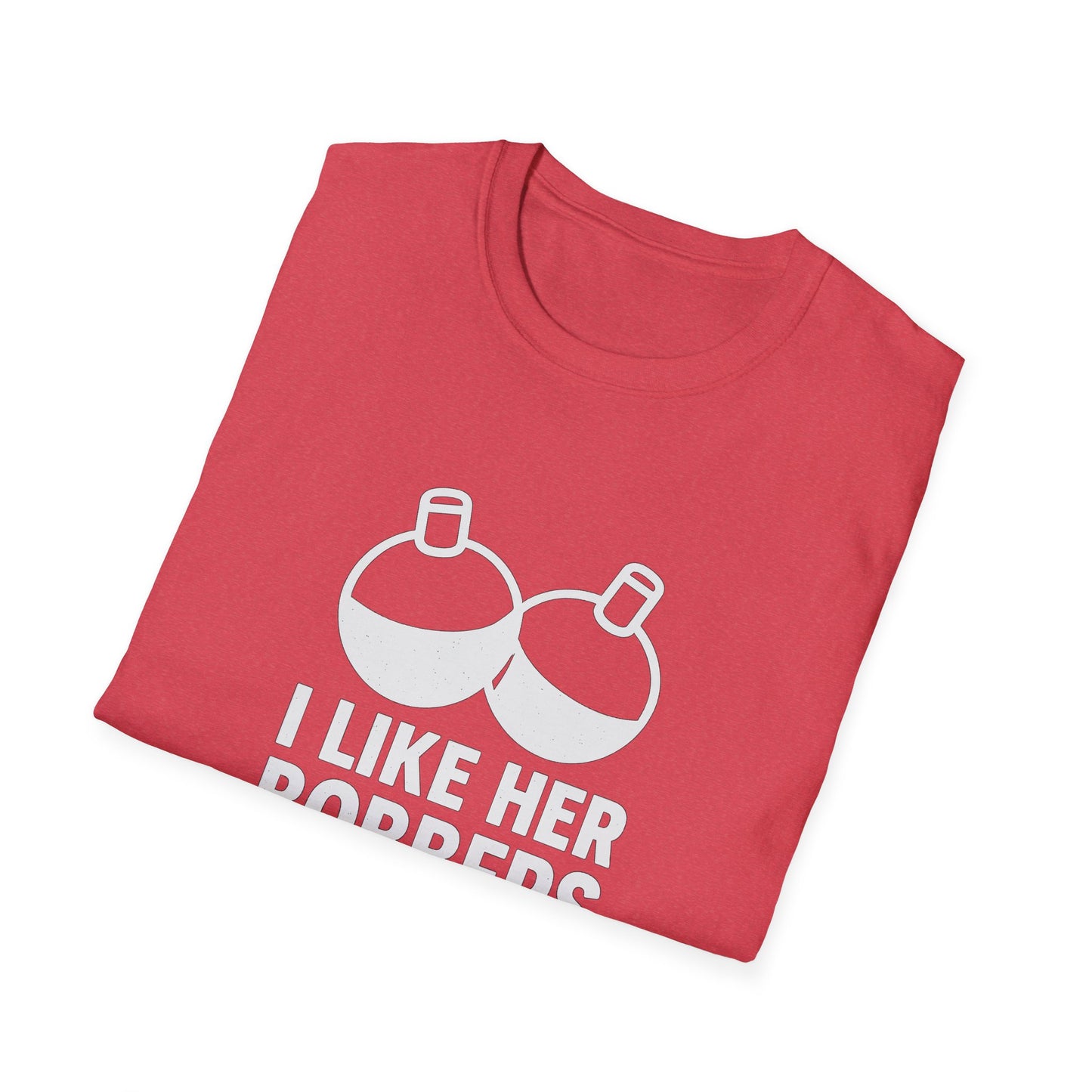 I Like Her Bobbers Unisex Softstyle T-Shirt - Fun Casual Wear for Fishing Enthusiasts