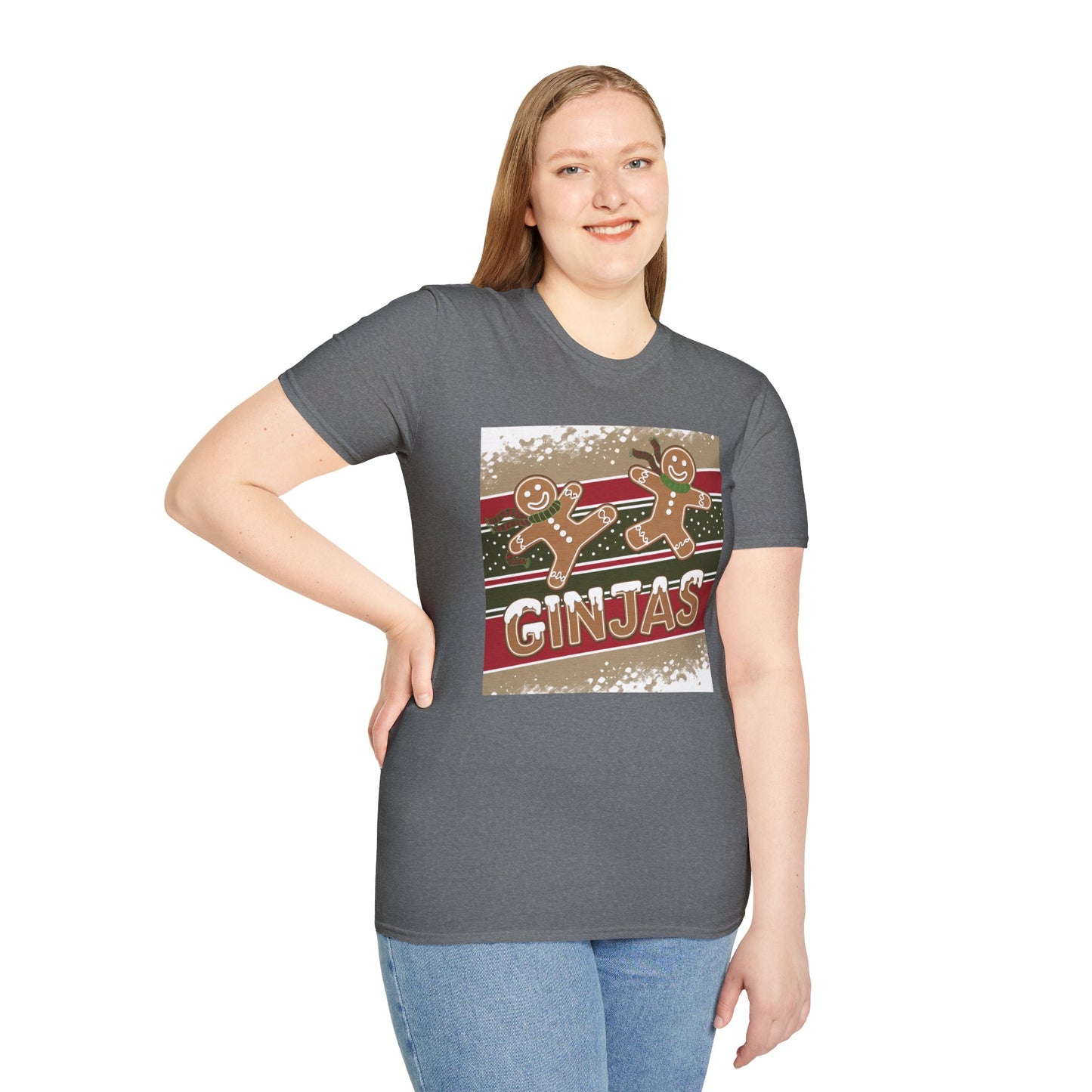 Festive Gingerbread Unisex T-Shirt, Holiday Tee, Christmas Gift, Cozy Shirt, Winter Apparel, Fun Gift Idea