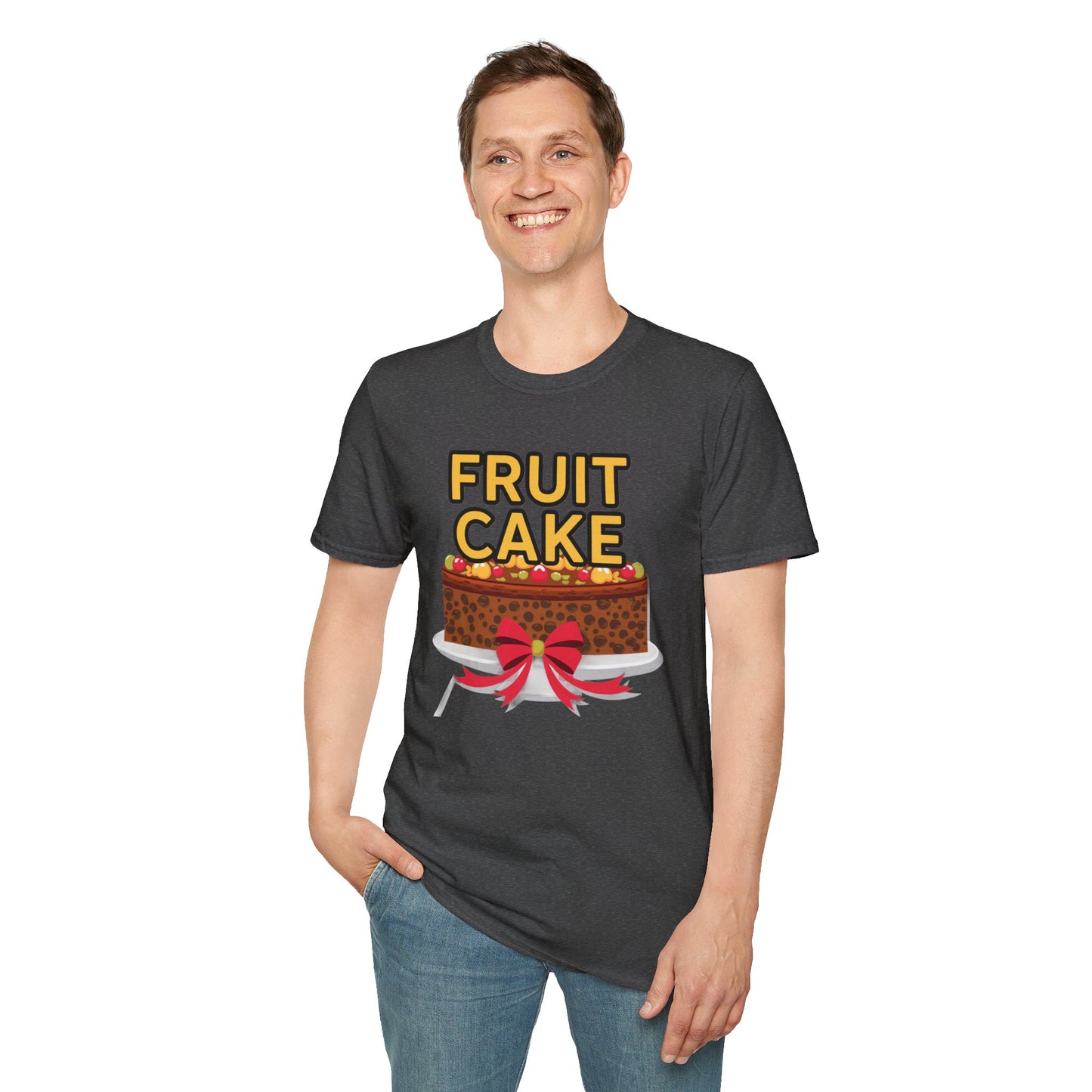Fruit Cake Fun Unisex Softstyle T-Shirt, Funny Cake Tee, Baking Gift, Holiday Humor Shirt, Birthday or Christmas Apparel