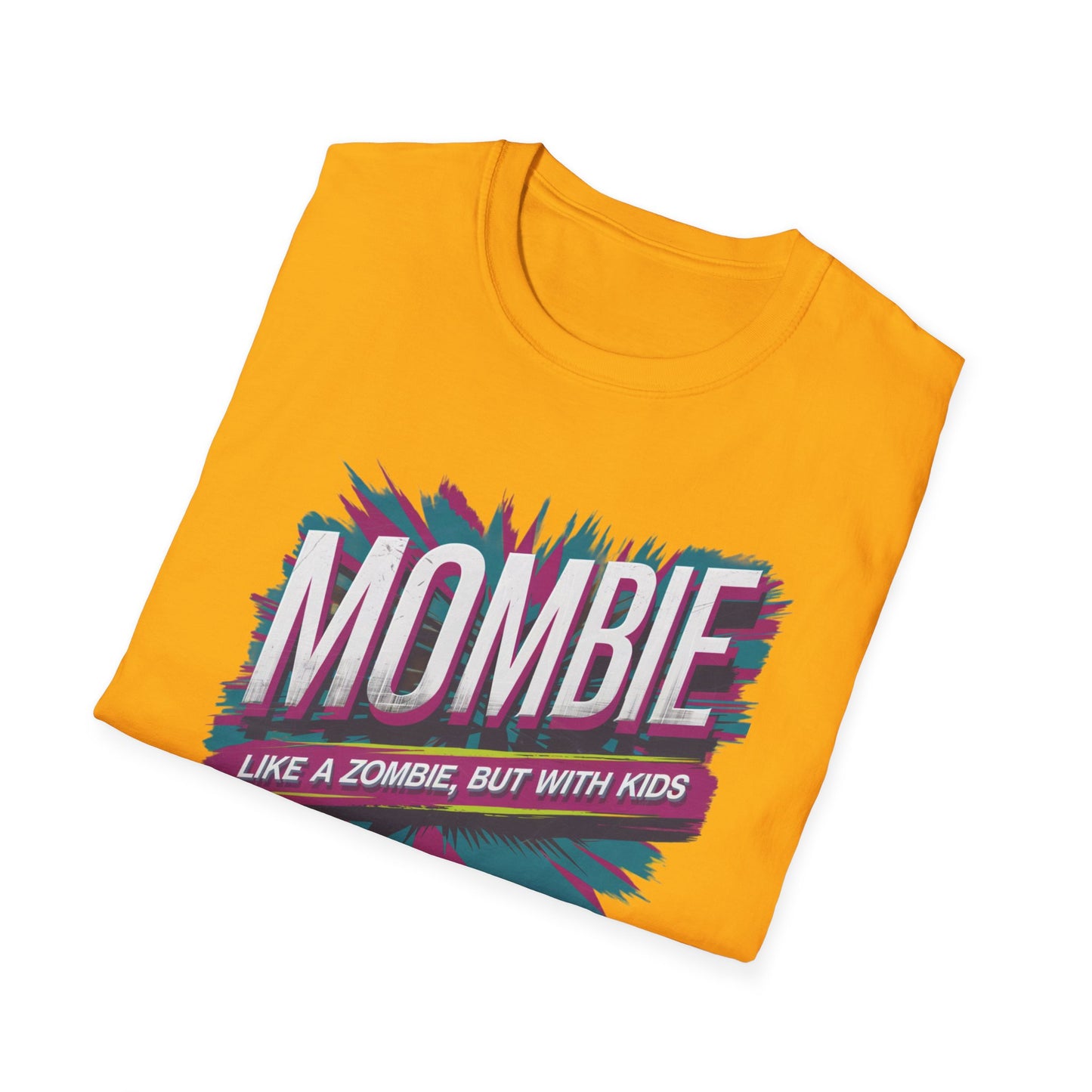 Mombie T-Shirt - Funny Parenting Gift, Unisex Softstyle Tee, Perfect for Moms, Halloween, Gift for New Moms, Casual Wear