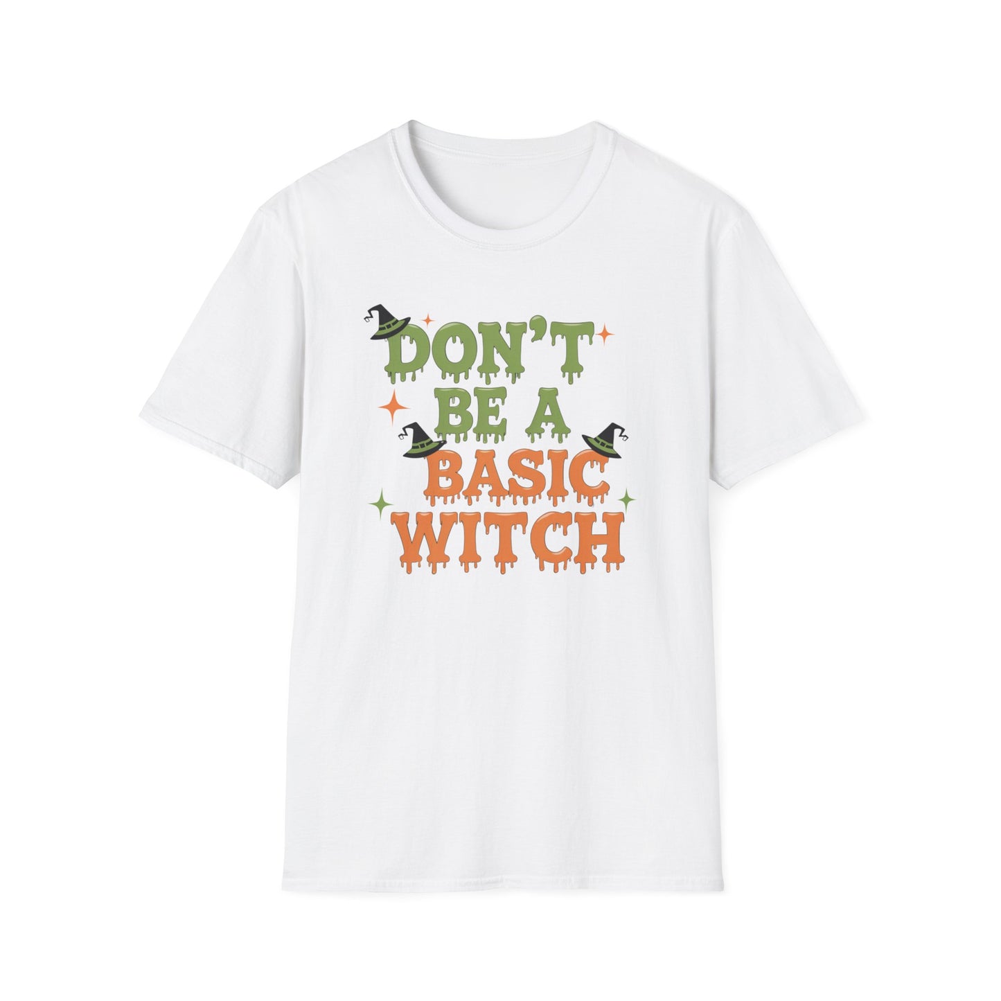 Humorous Halloween T-Shirt - Don't Be A Basic Witch, Fall Fashion, Unisex Tee, Cute Halloween Apparel, Gift for Witches