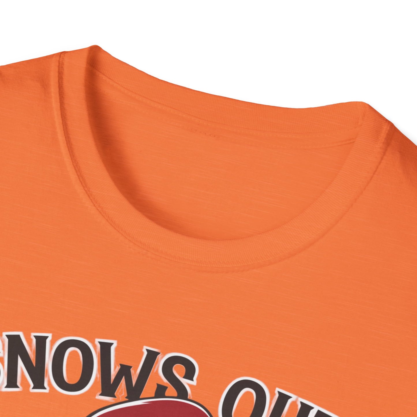 Unisex Holiday T-Shirt - "Snows Out, Hoes Out" - Funny Christmas Top, Winter Party Apparel, Gift for Friends, Casual Wear