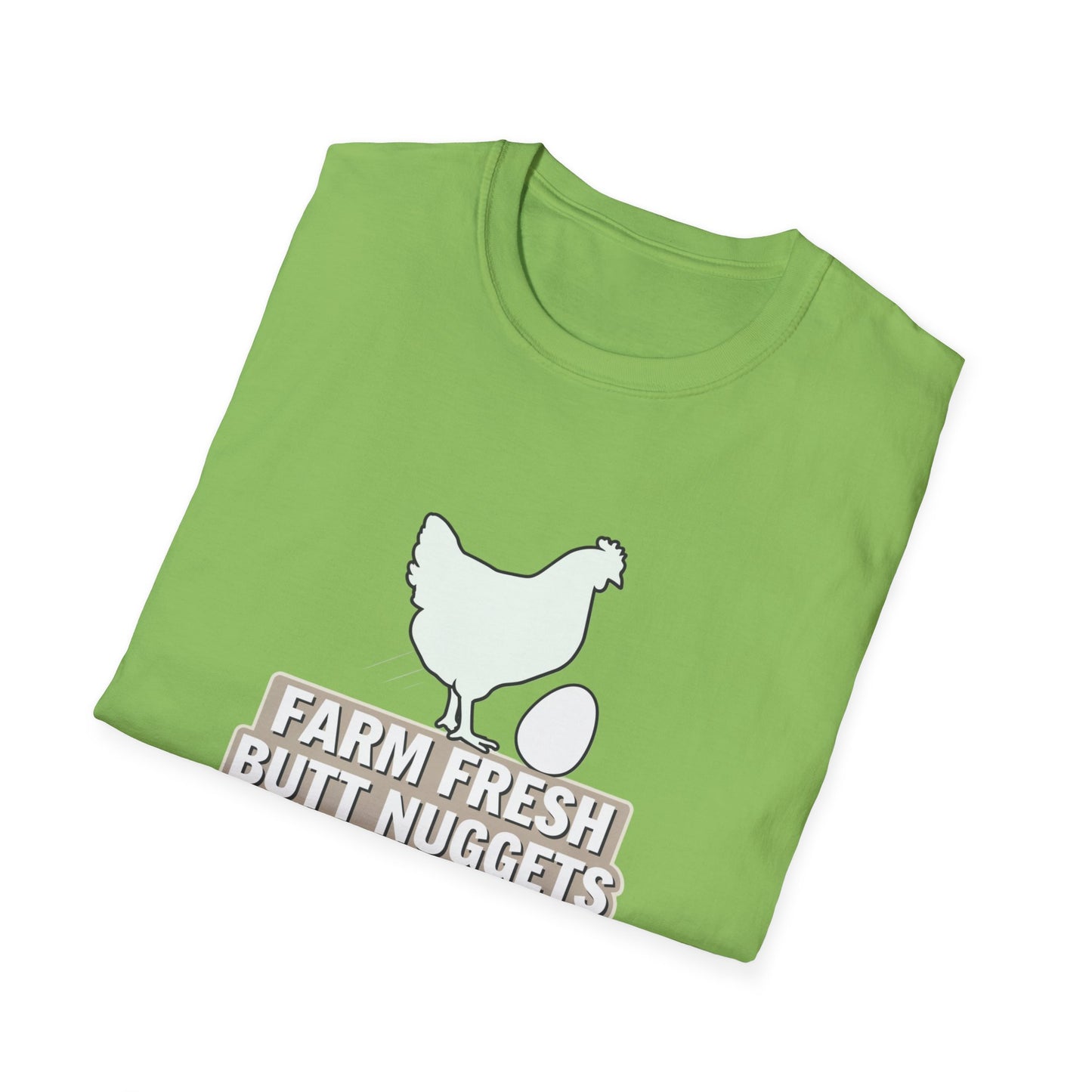 Farm Fresh Butt Nuggets Unisex T-Shirt - Fun Chicken Graphic Tee