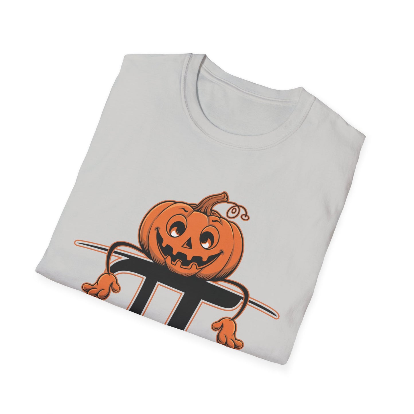 Funny Pumpkin Pi Unisex Softstyle T-Shirt - Halloween Tee, Math Lover Shirt, Fall Apparel, Seasonal Gift, Casual Outfit