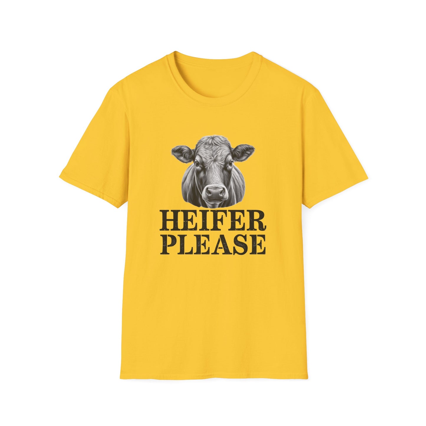 Heifer Please Unisex Softstyle T-Shirt - Fun Farm Animal Tee for Animal Lovers