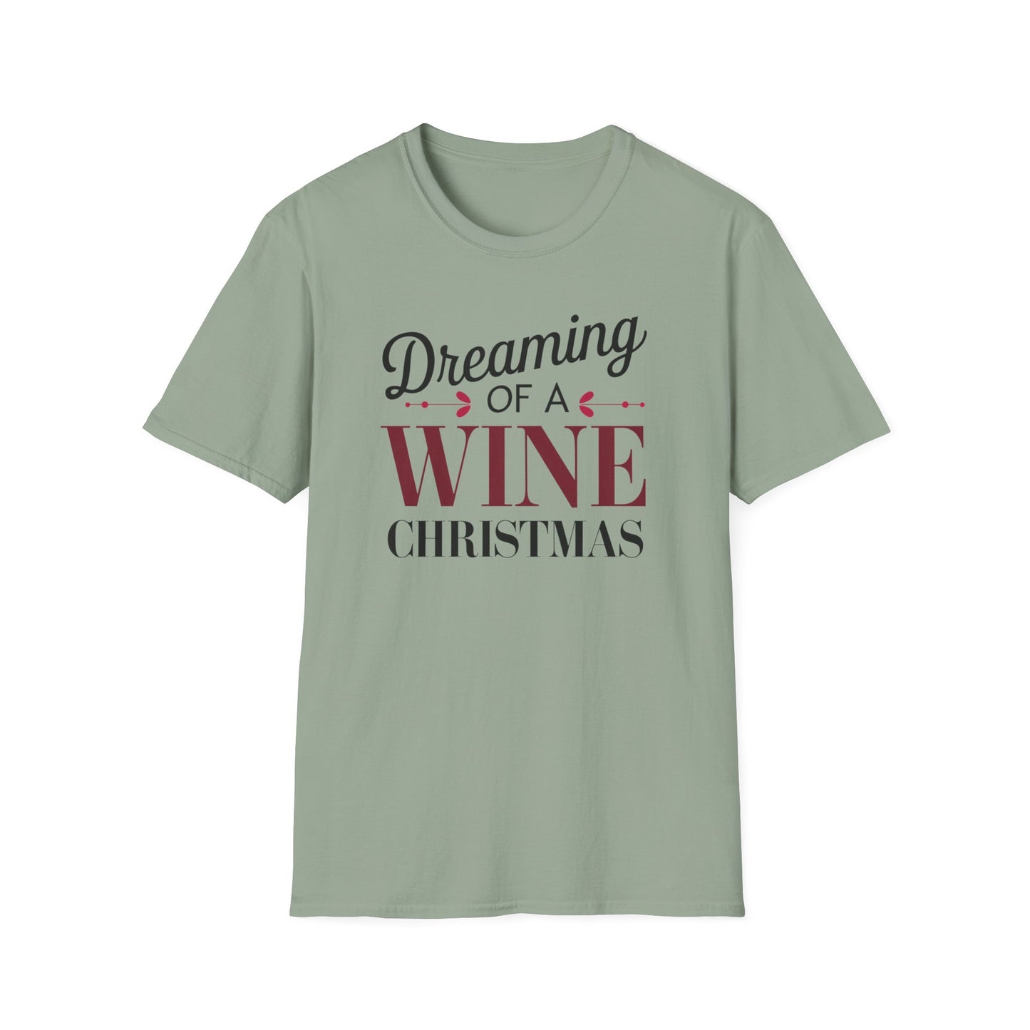 Dreaming of a Wine Christmas Unisex T-Shirt, Casual Gift, Holiday Apparel, Wine Lovers Tee, Christmas Party Shirt