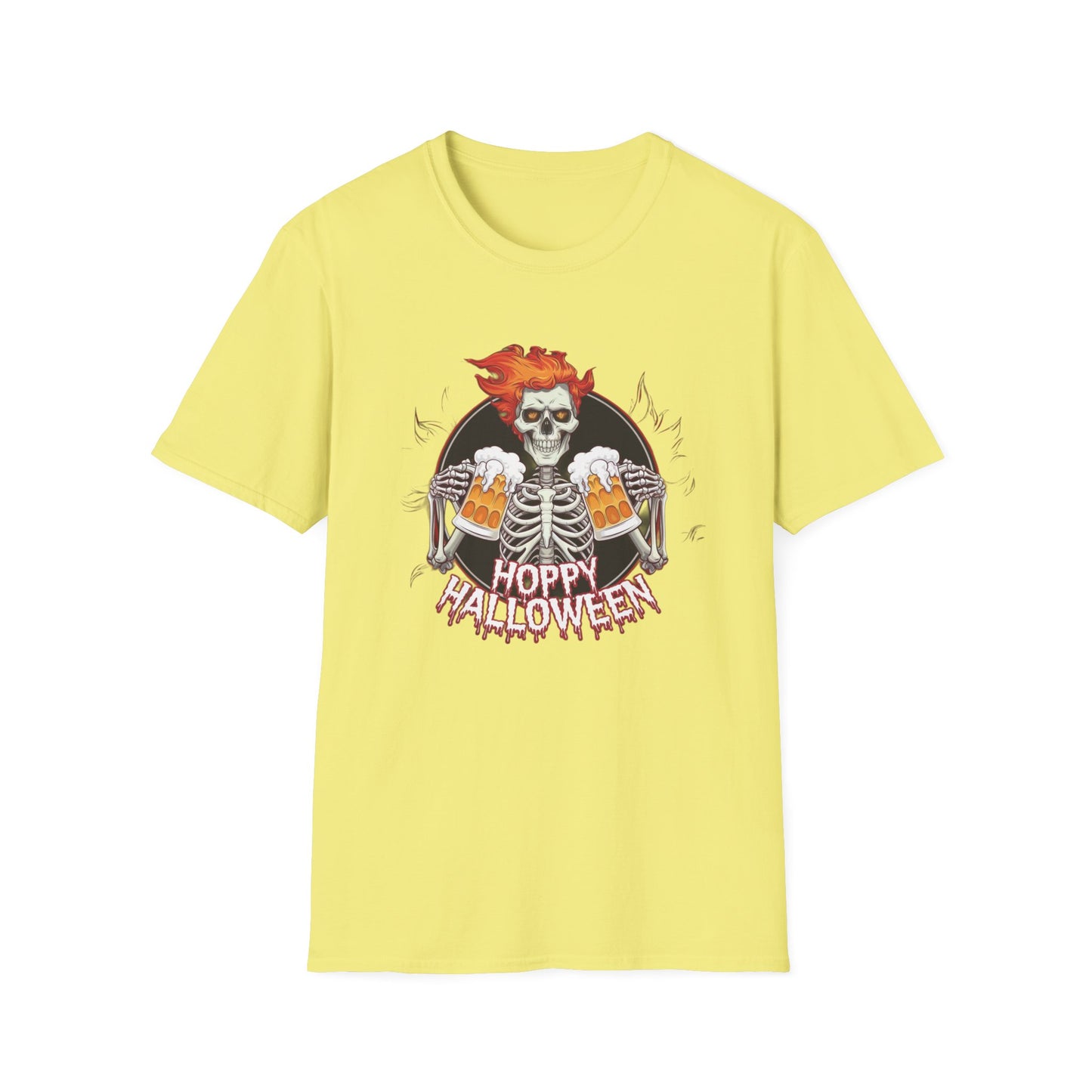 Halloween Skeleton T-Shirt, Unisex Softstyle Tee, Spooky Party Shirt, Halloween Costume Top, Gift for Halloween Lovers