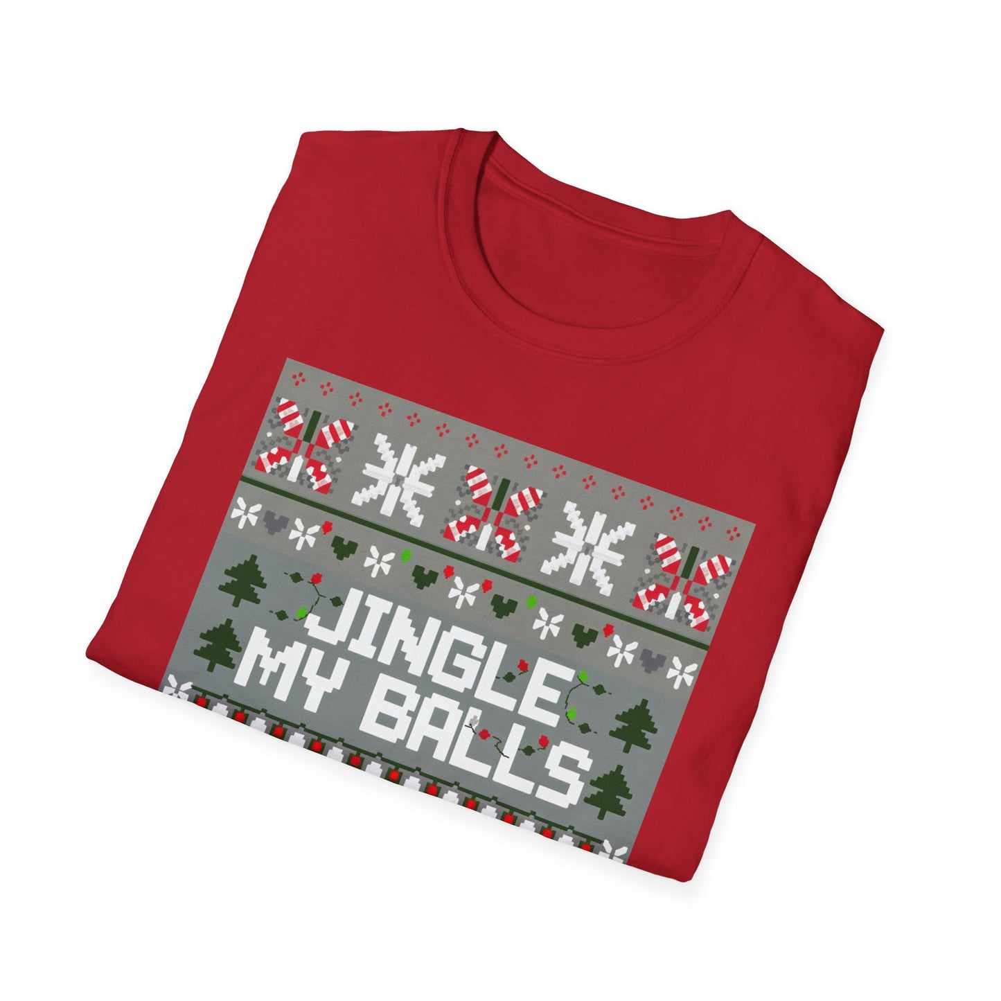 Funny Holiday T-Shirt, Jingle My Balls Tee, Christmas Apparel, Gift for Him, Funny Xmas Outfit, Unisex Softstyle Shirt