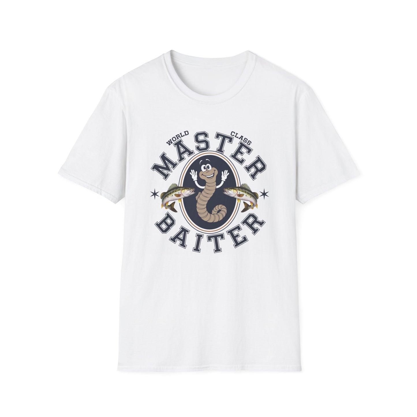 Funny Master Baiter Unisex Softstyle T-Shirt - Perfect for Fishing Lovers