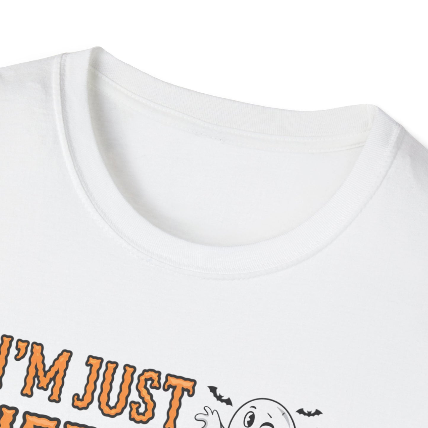 Halloween Ghost Graphic Tee, Unisex Softstyle T-Shirt, Funny Halloween Shirt, Fall Apparel, Spooky Party Outfit, Gifts for October