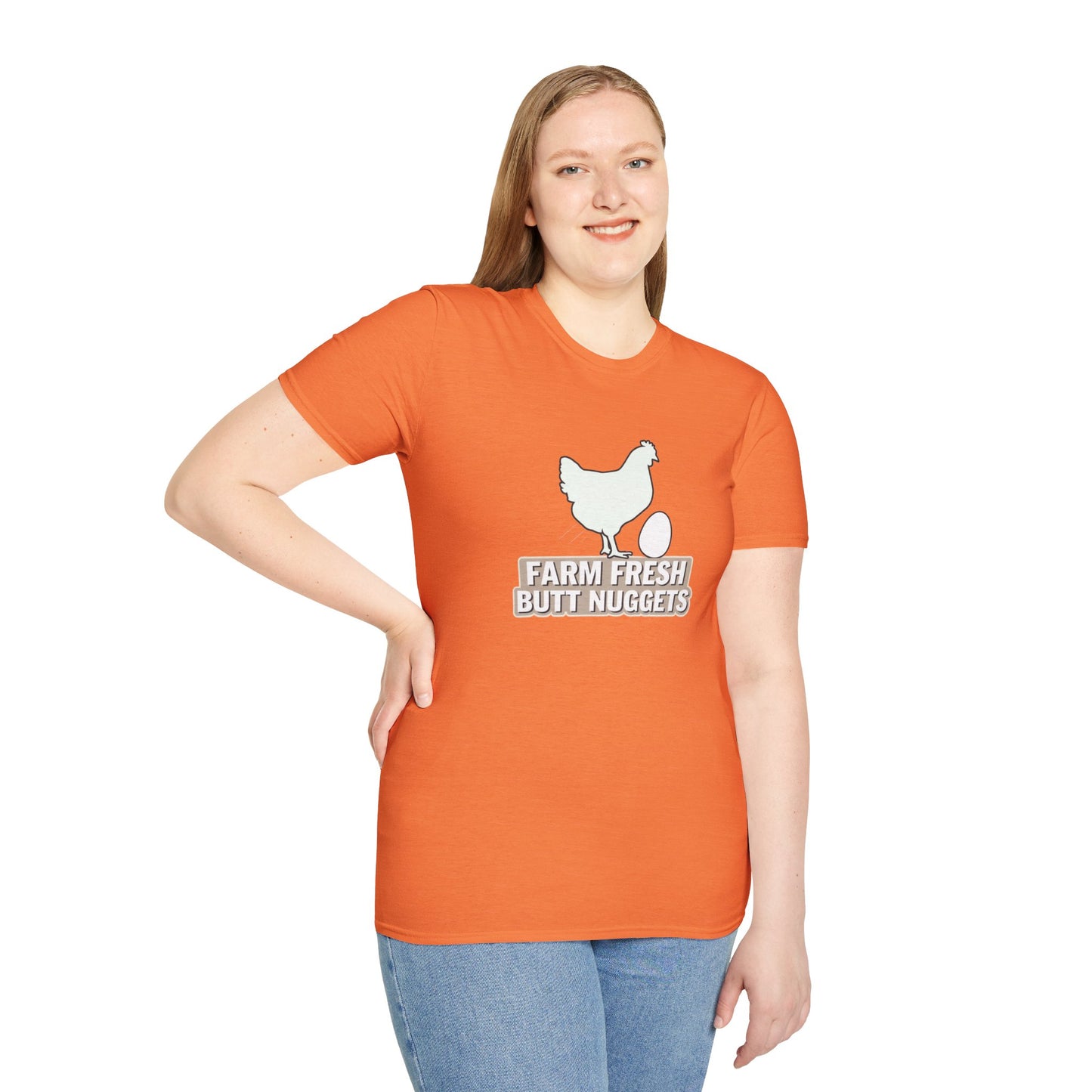 Farm Fresh Butt Nuggets Unisex T-Shirt - Fun Chicken Graphic Tee