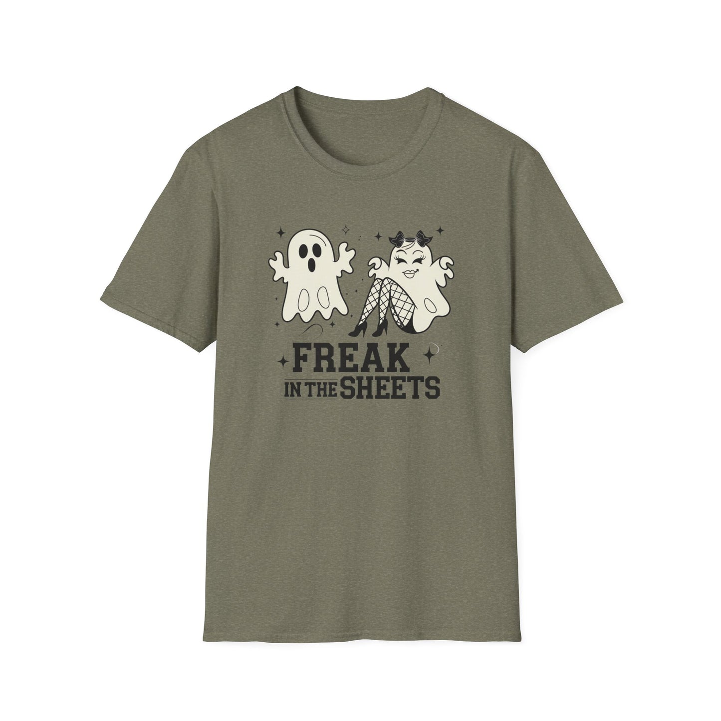Freak in the Sheets Unisex T-Shirt, Funny Halloween Tee, Ghost & Witch Graphic Shirt, Spooky Season Apparel, Gift for Her
