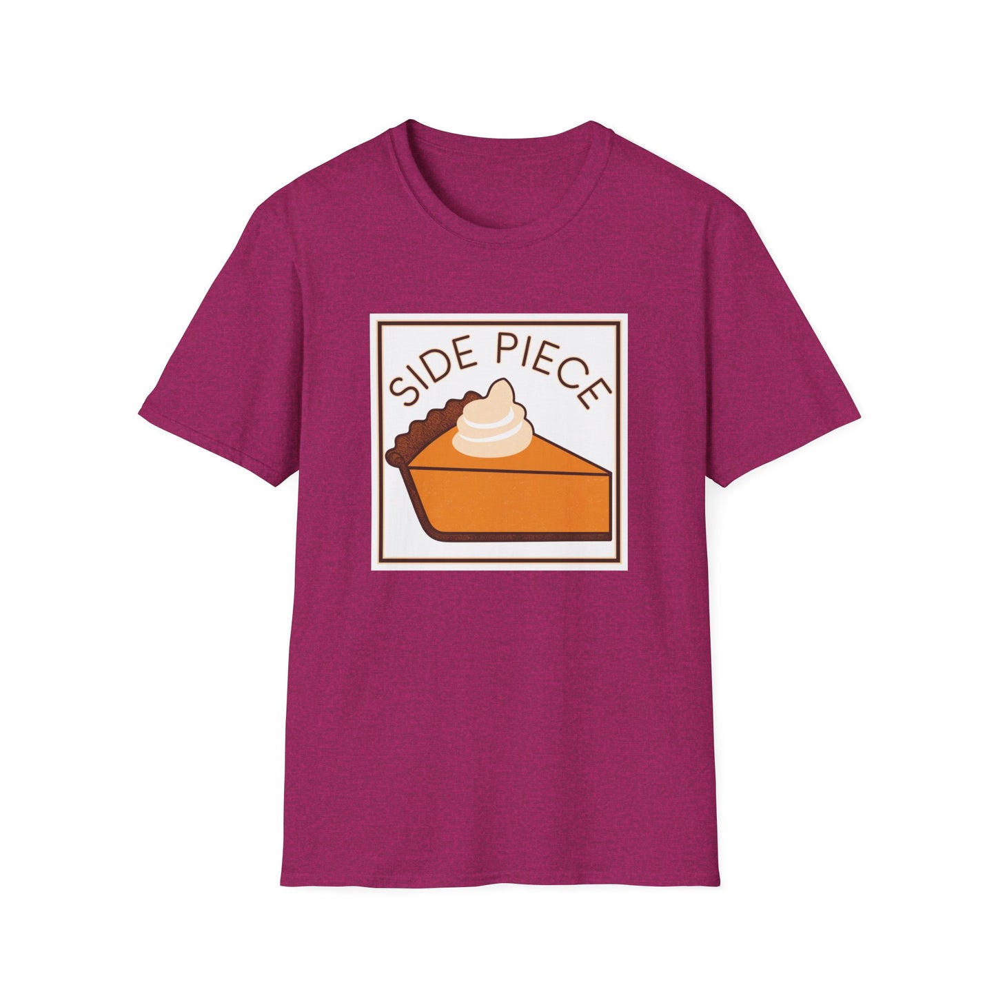 Funny Dessert Lover Unisex Softstyle T-Shirt - "Side Piece" Slice Design