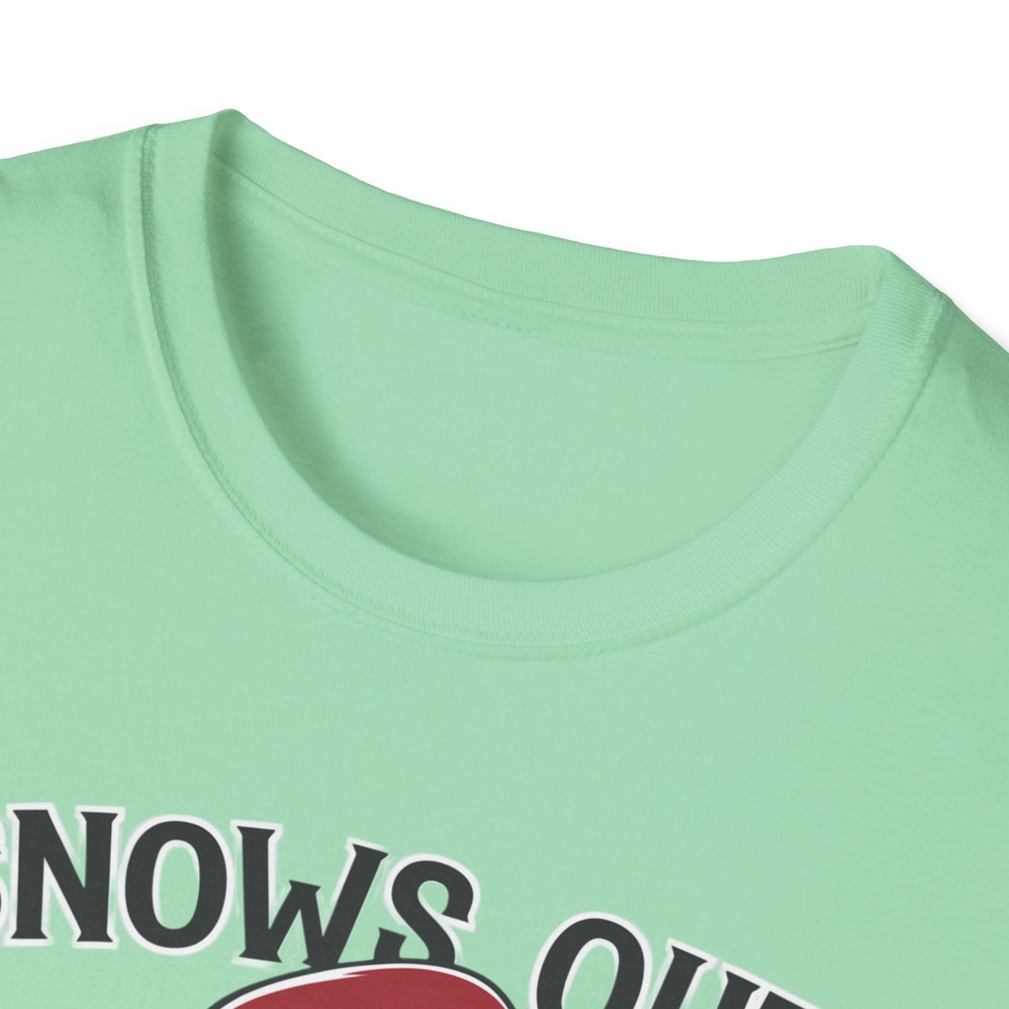 Unisex Holiday T-Shirt - "Snows Out, Hoes Out" - Funny Christmas Top, Winter Party Apparel, Gift for Friends, Casual Wear
