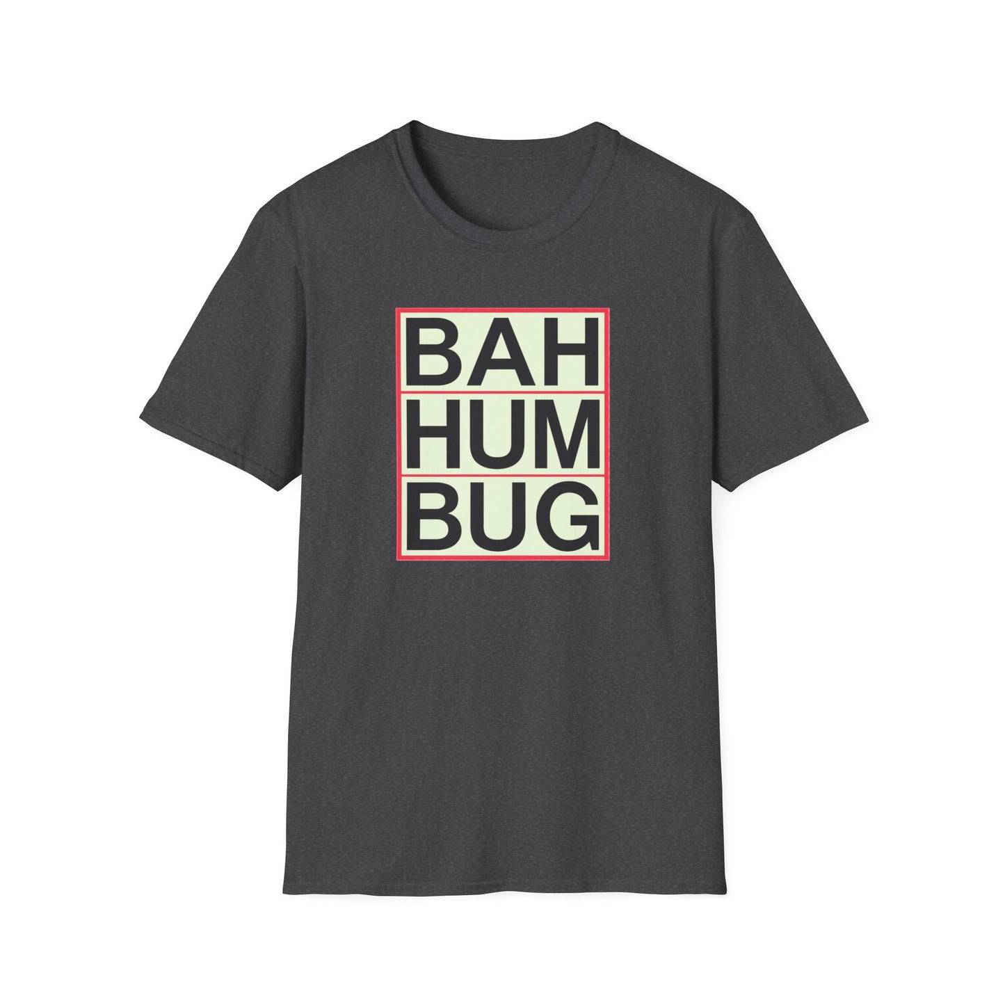 Bah Humbug Unisex Softstyle T-Shirt, Funny Christmas Shirt, Holiday Humor Tee, Gift for Grumpy Friends, Festive Casualwear