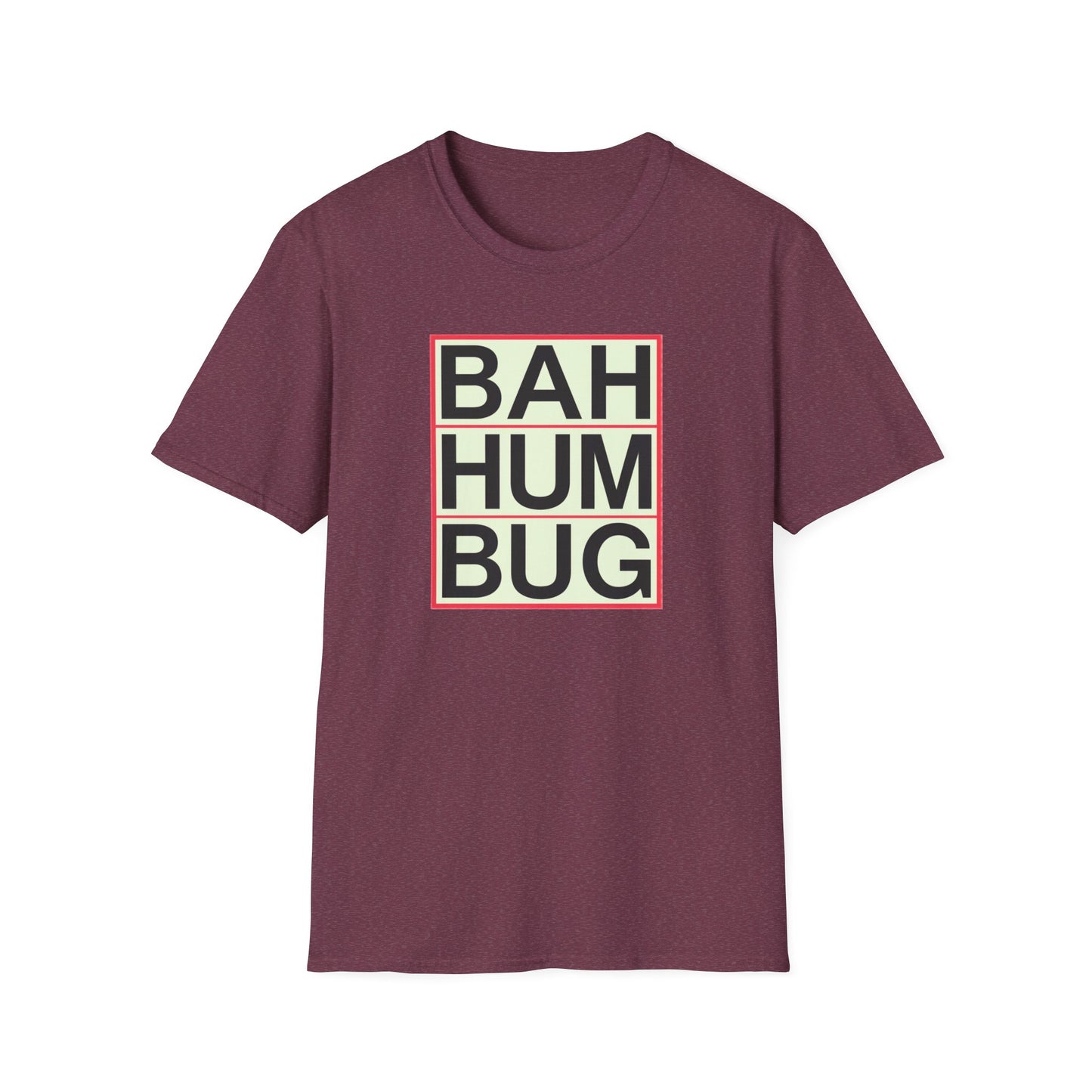 Bah Humbug Unisex Softstyle T-Shirt, Funny Christmas Shirt, Holiday Humor Tee, Gift for Grumpy Friends, Festive Casualwear