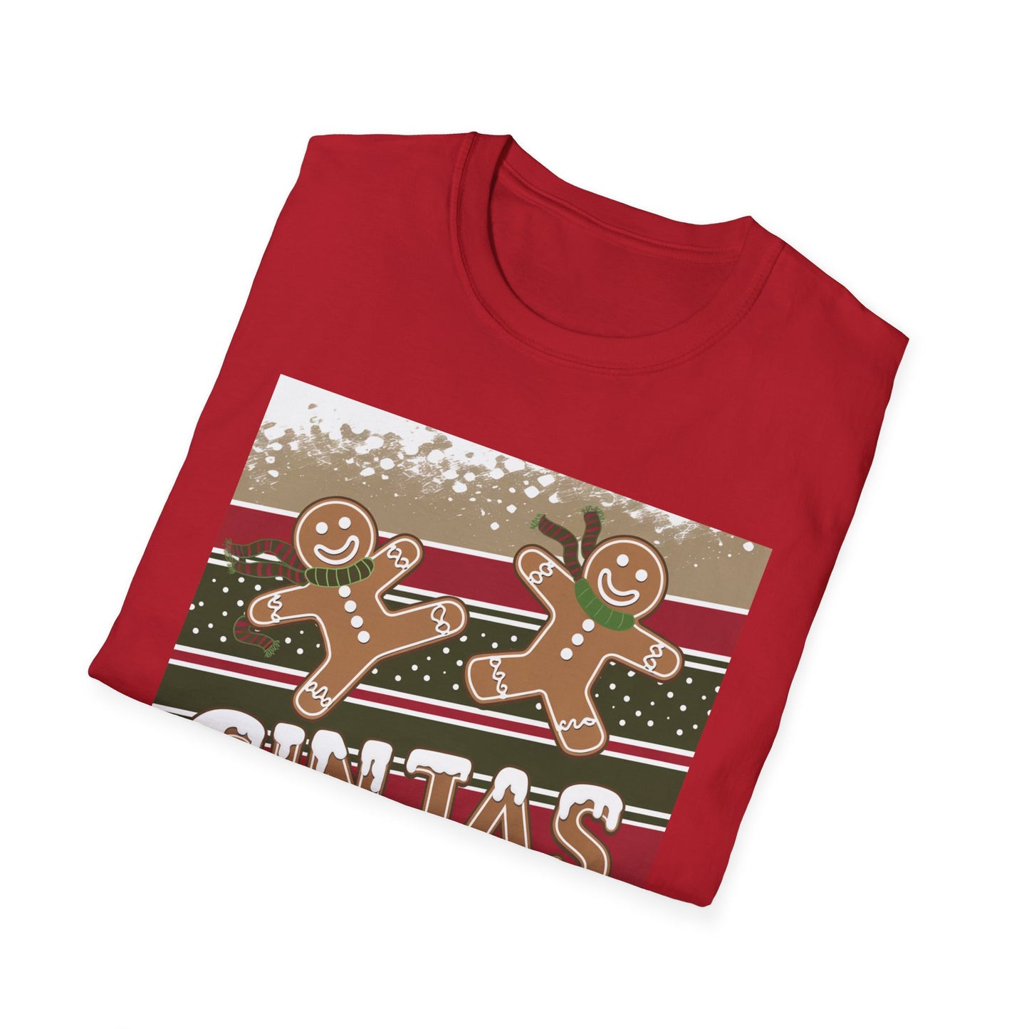 Festive Gingerbread Unisex T-Shirt, Holiday Tee, Christmas Gift, Cozy Shirt, Winter Apparel, Fun Gift Idea