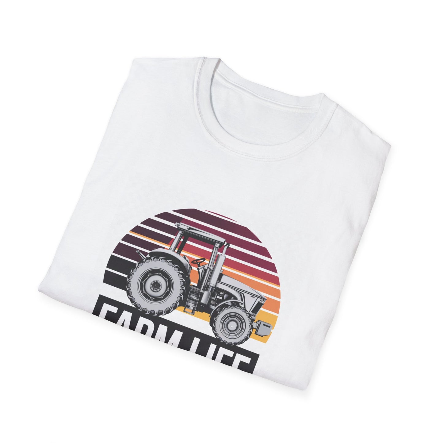 Farm Life Unisex Softstyle T-Shirt - Vintage Tractor Graphic Tee