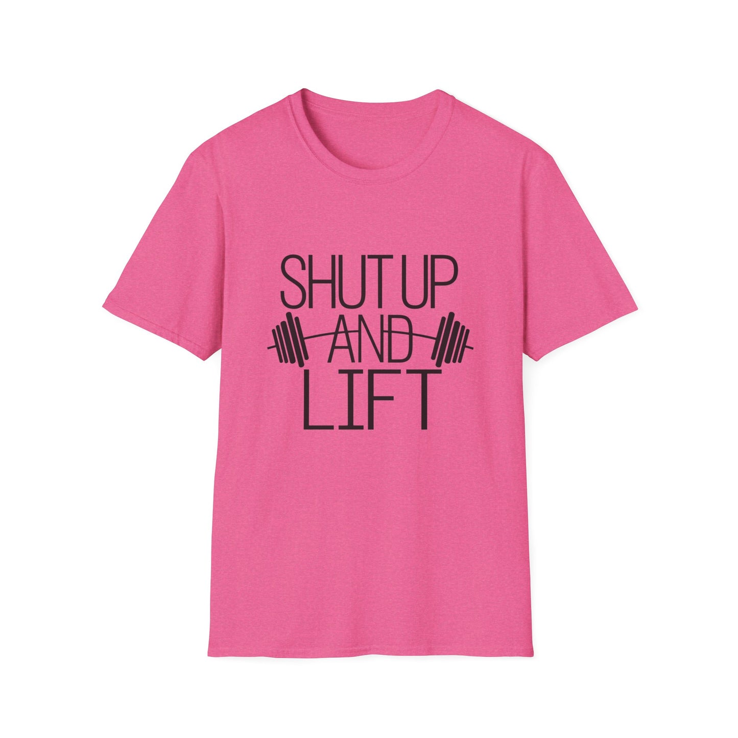 Fitness Motivation T-Shirt - "Shut Up and Lift" - Unisex Softstyle Tee for Gym Enthusiasts