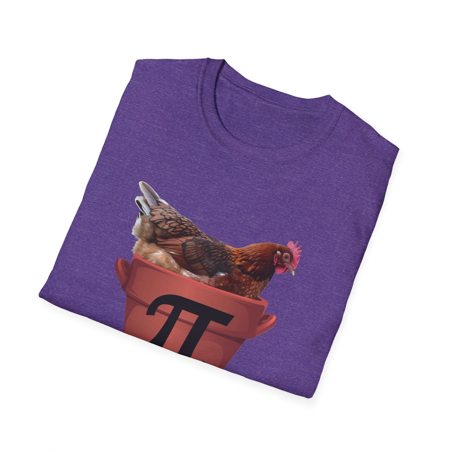 Funny Chicken Pi Unisex Softstyle T-Shirt - Quirky Math Humor Tee