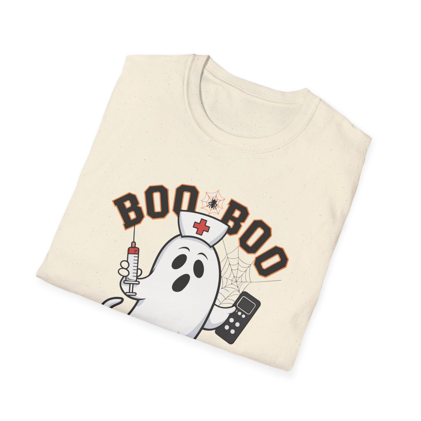 Boo Boo Crew T-Shirt, Softstyle Tee for Halloween, Ghost Nurse Shirt, Fun Family Costume Top, Spooky Comedy Dress-Up