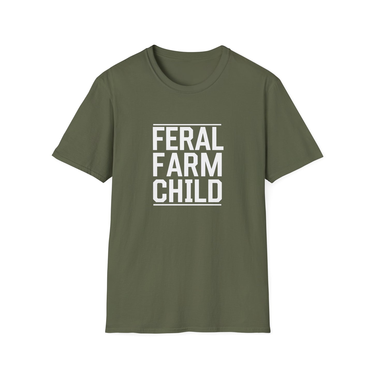 Feral Farm Child Unisex Softstyle T-Shirt - Perfect for Young Farmers & Nature Lovers