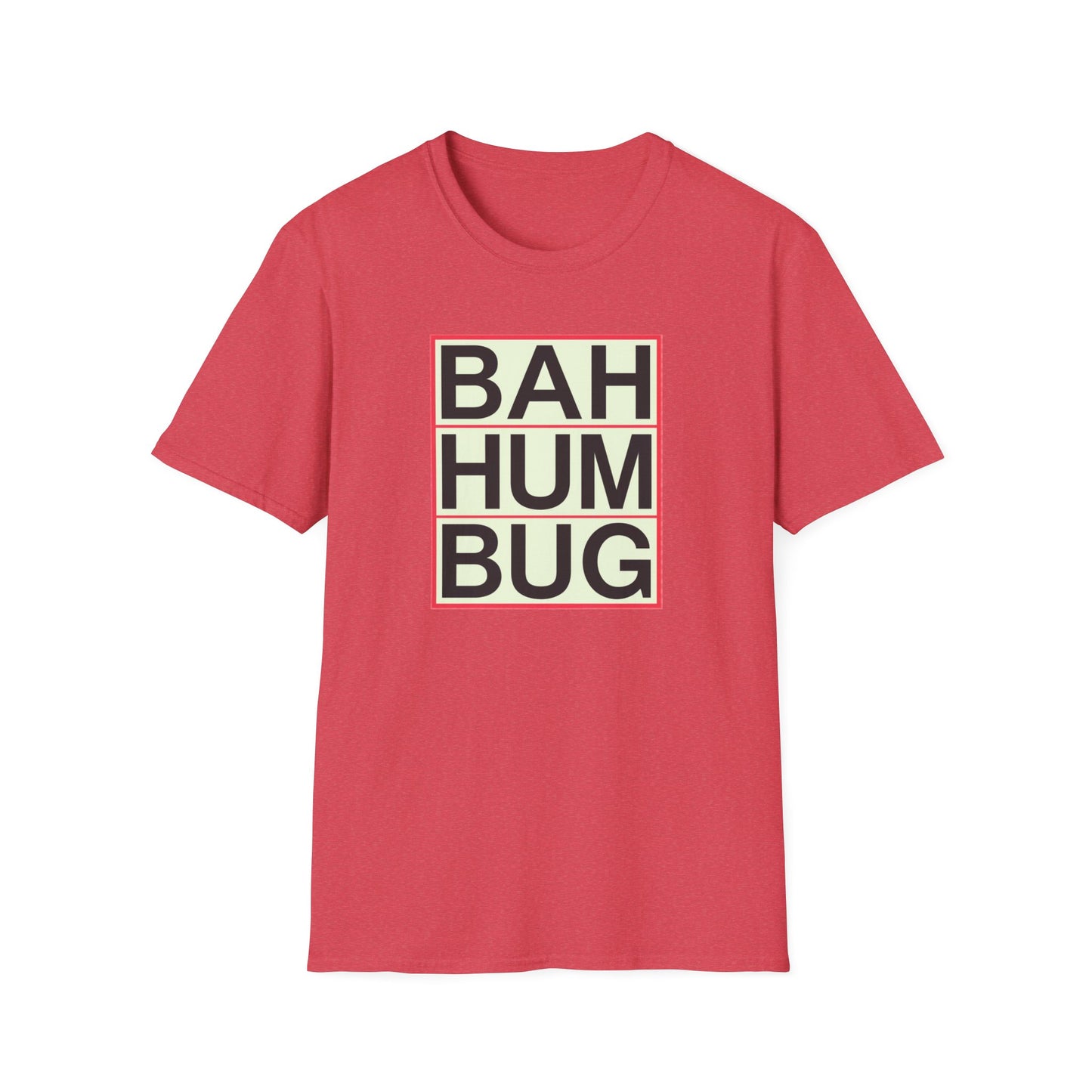 Bah Humbug Unisex Softstyle T-Shirt, Funny Christmas Shirt, Holiday Humor Tee, Gift for Grumpy Friends, Festive Casualwear
