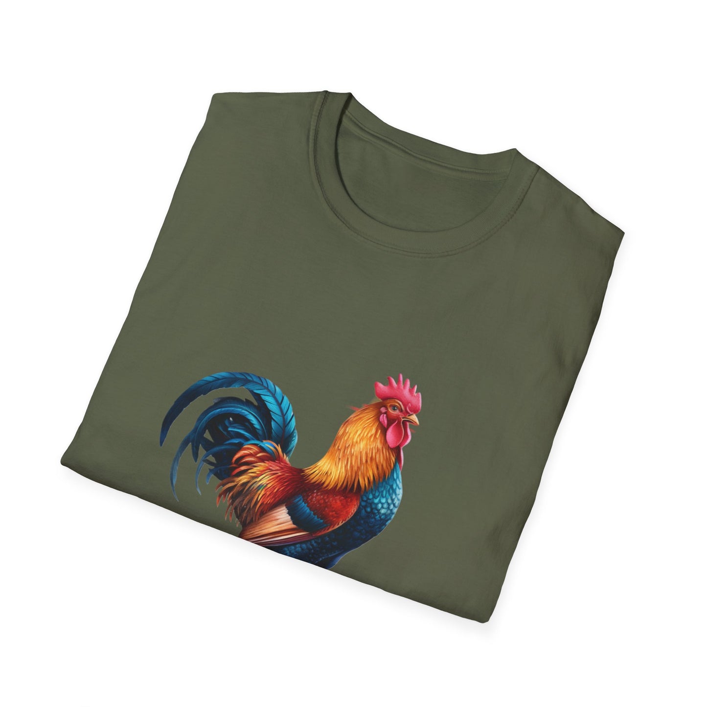 Colorful Rooster Unisex Softstyle T-Shirt - Farmhouse Chic Apparel