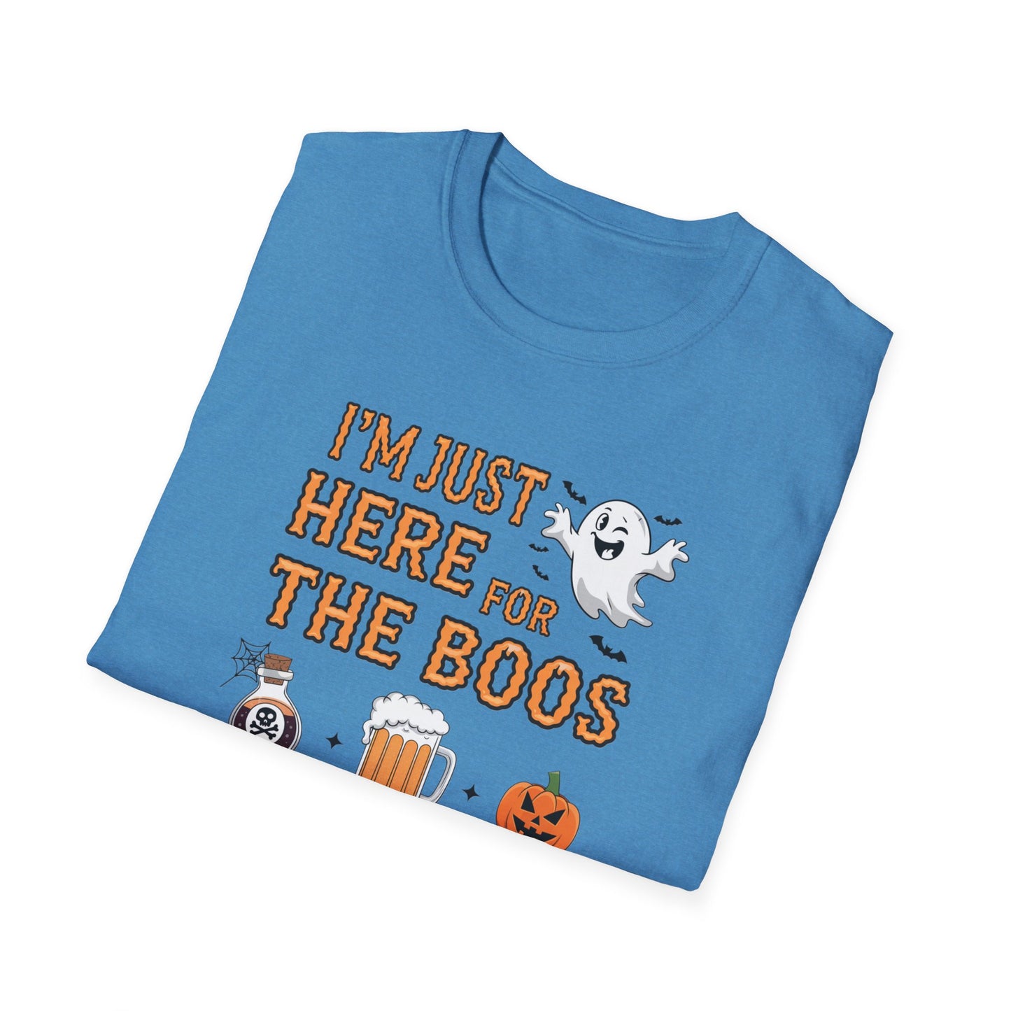 Halloween Ghost Graphic Tee, Unisex Softstyle T-Shirt, Funny Halloween Shirt, Fall Apparel, Spooky Party Outfit, Gifts for October