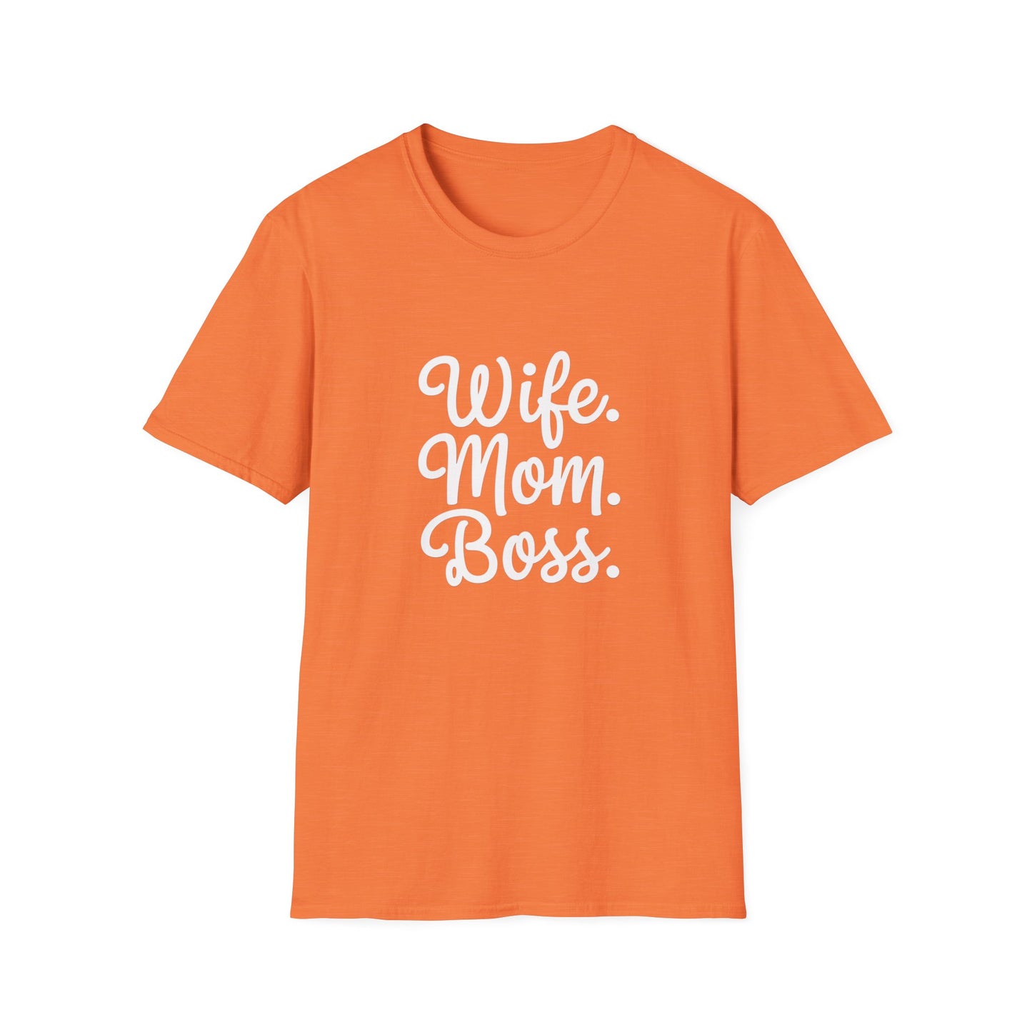 Wife Mom Boss T-Shirt | Unisex Softstyle Tee for Empowered Moms | Gift for Mother's Day, Birthday, Casual Wear, Everyday Life