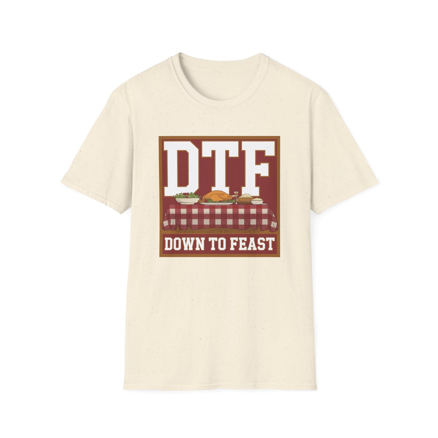 DTF Down to Feast Unisex Softstyle T-Shirt - Perfect for Food Lovers and Parties
