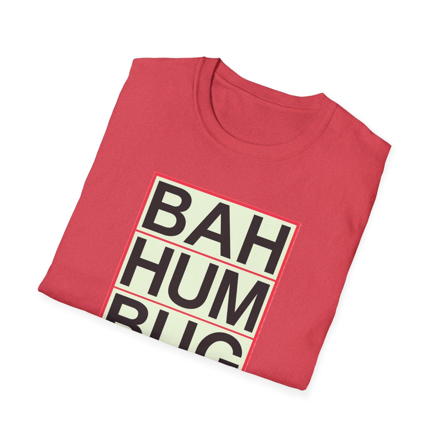 Bah Humbug Unisex Softstyle T-Shirt, Funny Christmas Shirt, Holiday Humor Tee, Gift for Grumpy Friends, Festive Casualwear
