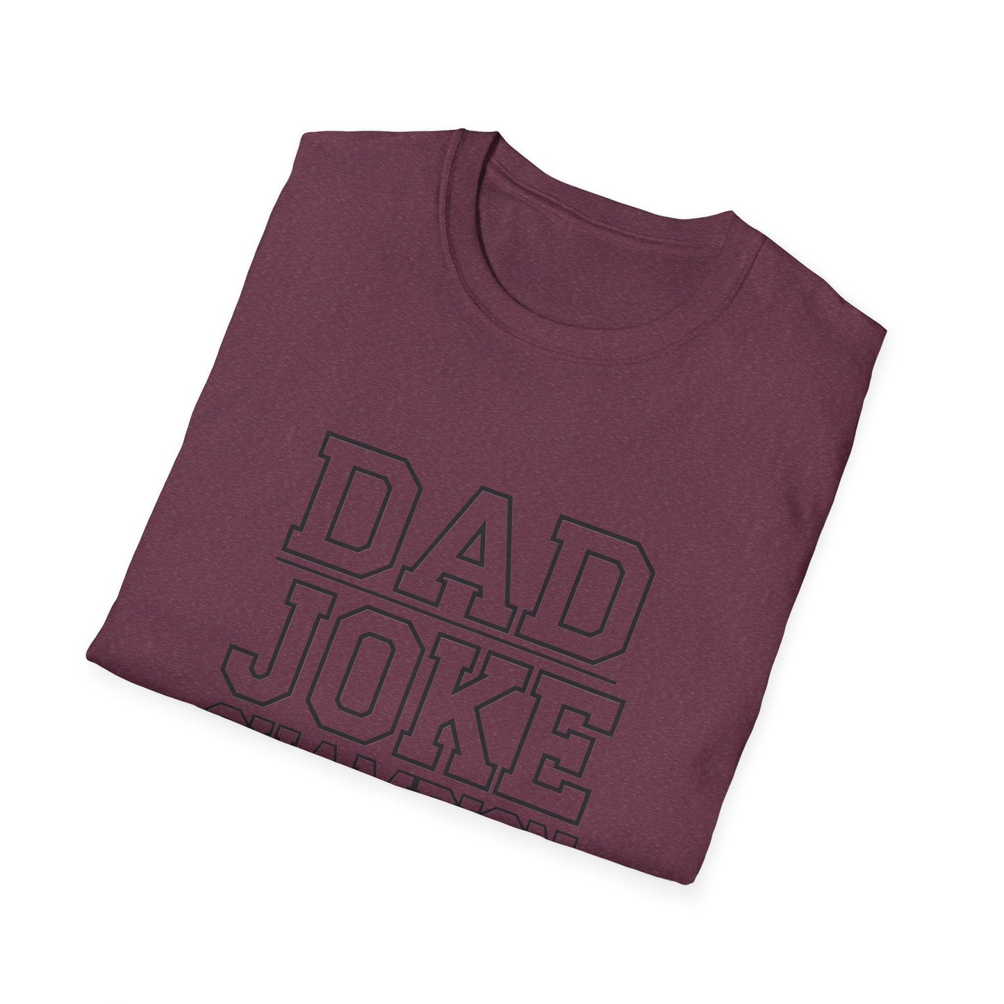 Dad Joke Champion Unisex Softstyle T-Shirt - Perfect Gift for Fathers' Day, Family Gatherings and Fun Occasions