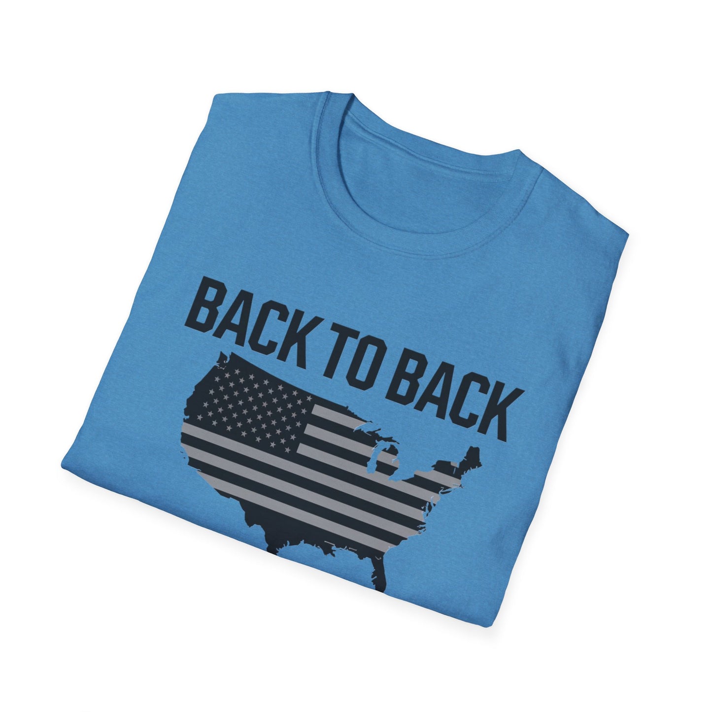 Patriotic Unisex Softstyle T-Shirt – ‘Back to Back World War Champs’