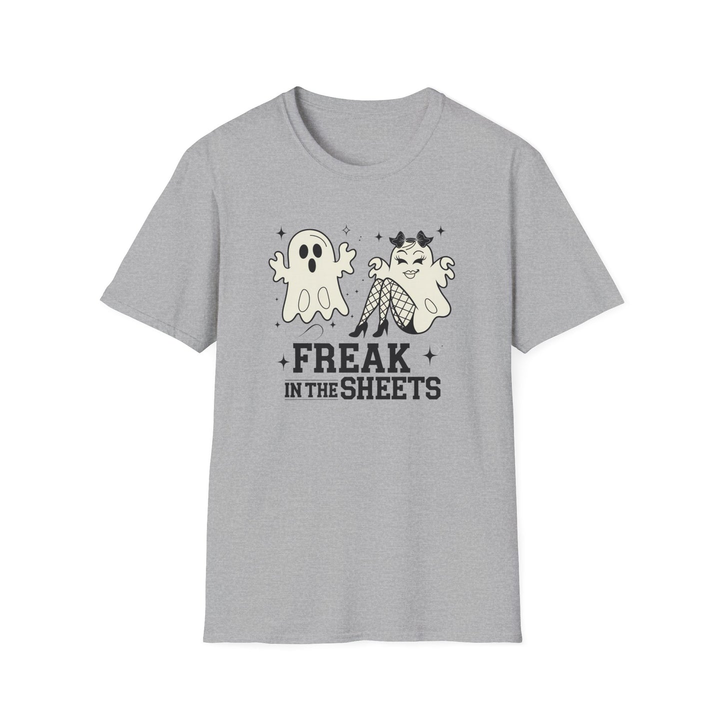 Freak in the Sheets Unisex T-Shirt, Funny Halloween Tee, Ghost & Witch Graphic Shirt, Spooky Season Apparel, Gift for Her