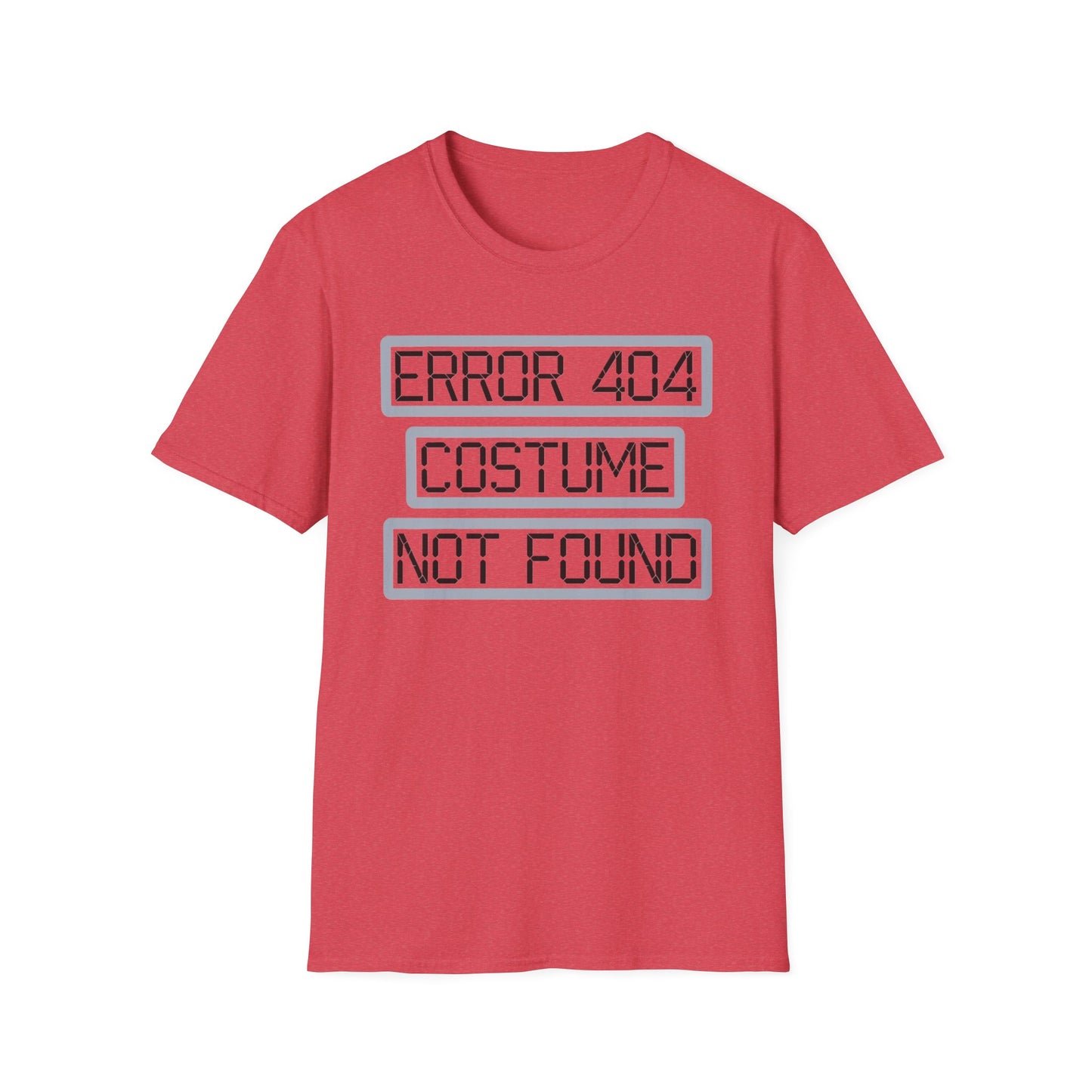 Error 404 Costume Not Found Unisex Softstyle T-Shirt, Funny Casual Tee, Geeky Gift, Halloween Humor, Costume Party Apparel