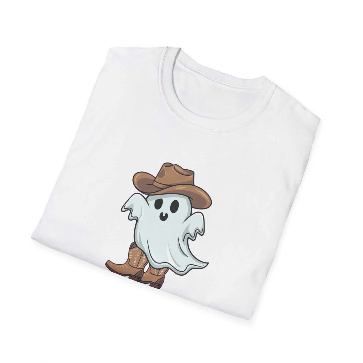 Ghostly Cowboy T-Shirt, Fun Halloween Tee, Spooky Ghost Shirt, Unisex Graphic Shirt, Witchy Casual Wear, Cute Halloween Gift