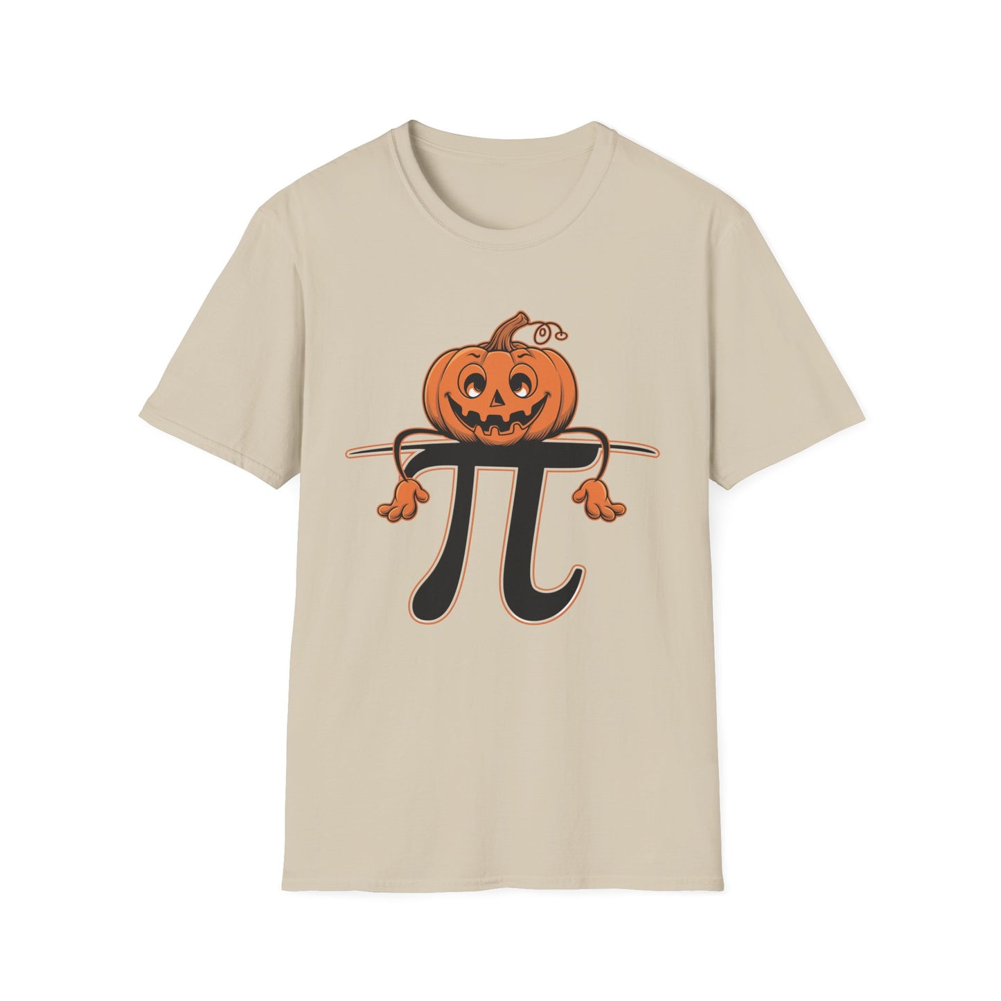 Funny Pumpkin Pi Unisex Softstyle T-Shirt - Halloween Tee, Math Lover Shirt, Fall Apparel, Seasonal Gift, Casual Outfit