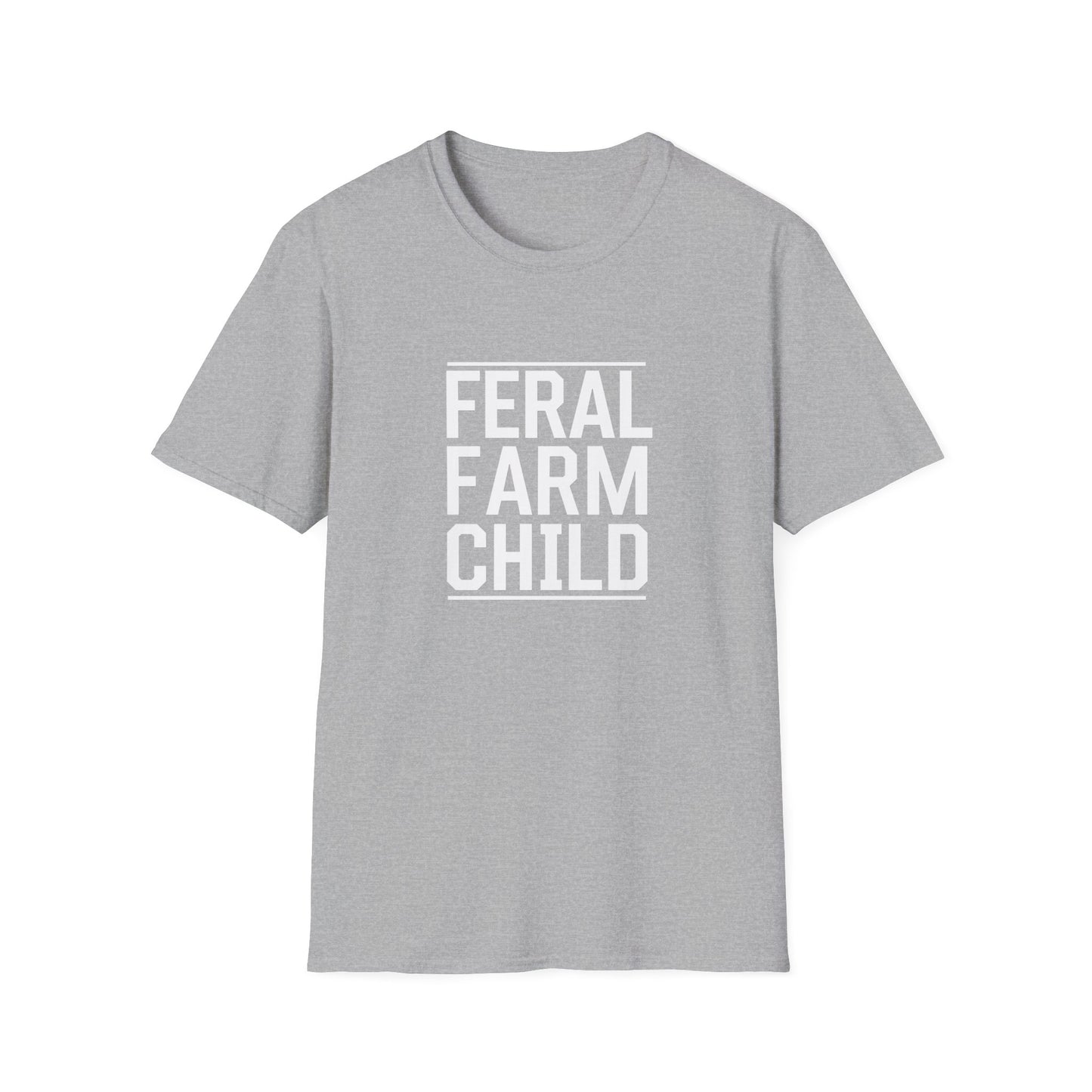 Feral Farm Child Unisex Softstyle T-Shirt - Perfect for Young Farmers & Nature Lovers