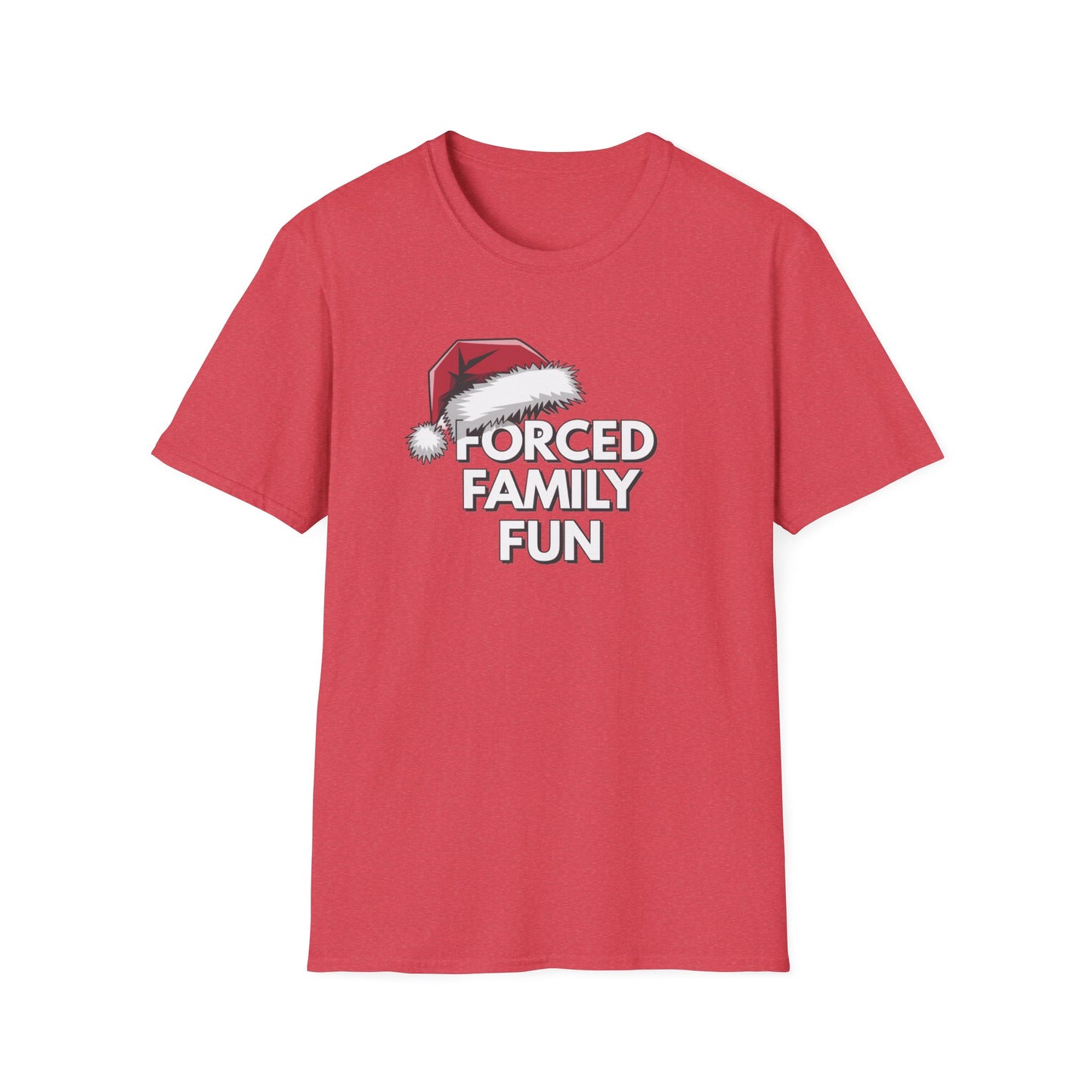 Forced Family Fun T-Shirt | Unisex Holiday Tee, Christmas Gift, Family Reunion Wear, Funny Christmas Shirt, Softstyle Tee