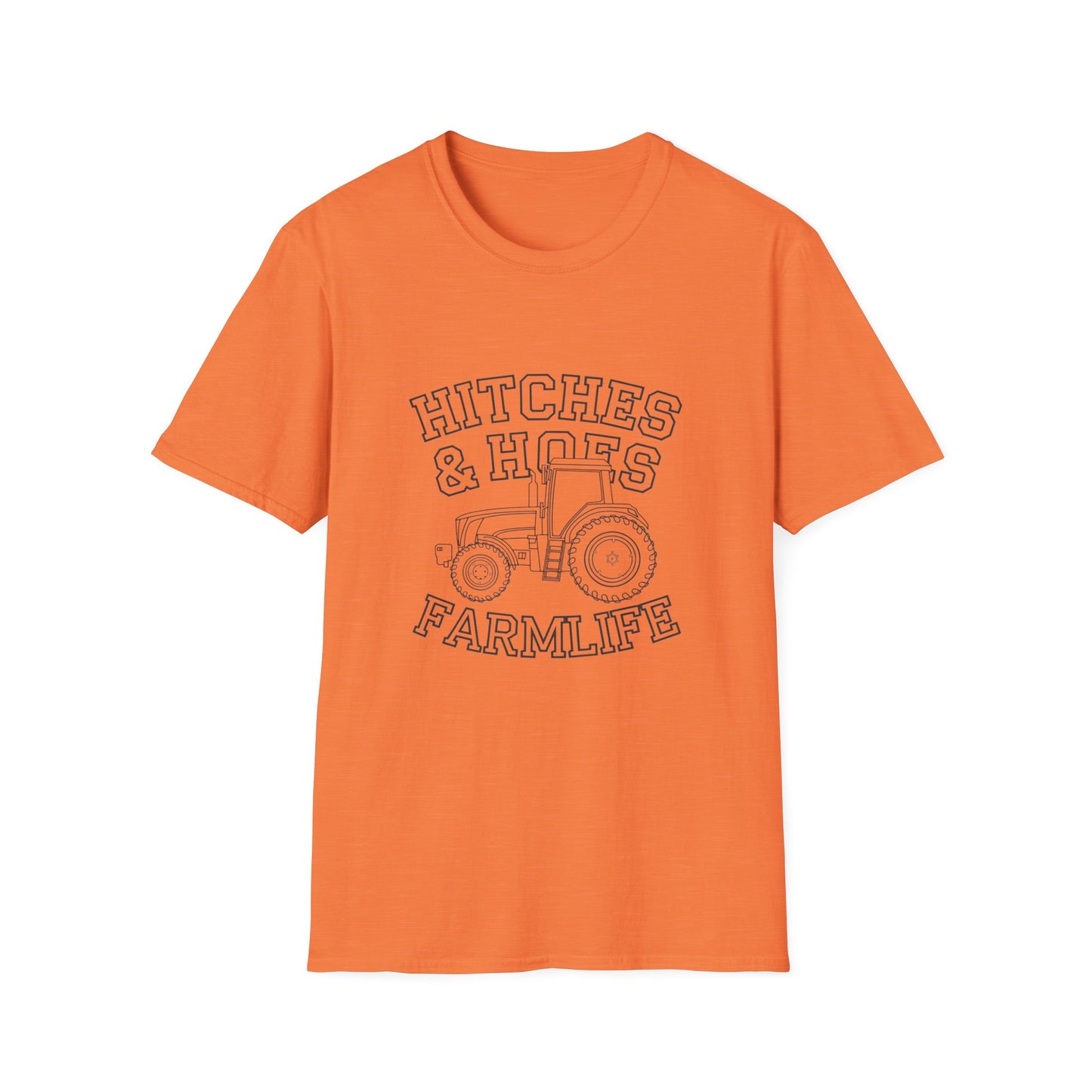 Hitches & Hoes Farm Life T-Shirt - Unisex Softstyle Tee for Farmers