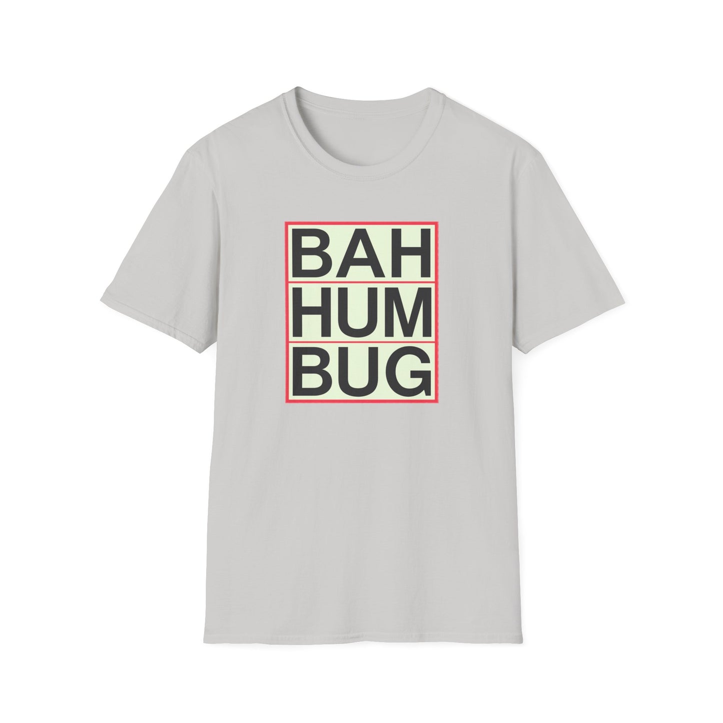 Bah Humbug Unisex Softstyle T-Shirt, Funny Christmas Shirt, Holiday Humor Tee, Gift for Grumpy Friends, Festive Casualwear
