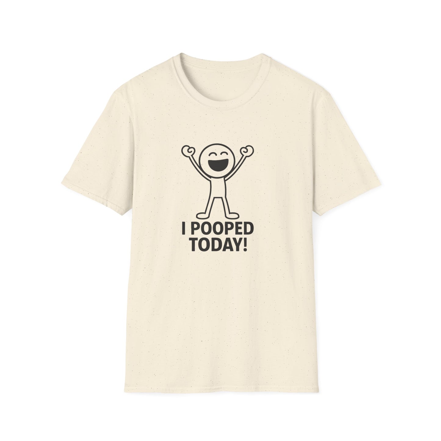 Funny Unisex Softstyle T-Shirt - "I Pooped Today!" Playful Humor Tee for Kids and Adults