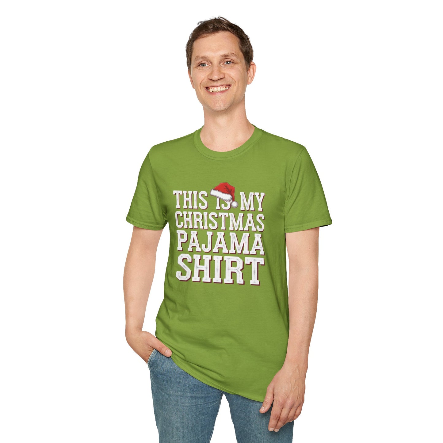 This is My Christmas Pajama Shirt - Unisex Softstyle Tee, Holiday Gift, Cozy T-Shirt, Christmas Pajama, Fun Winter Wear