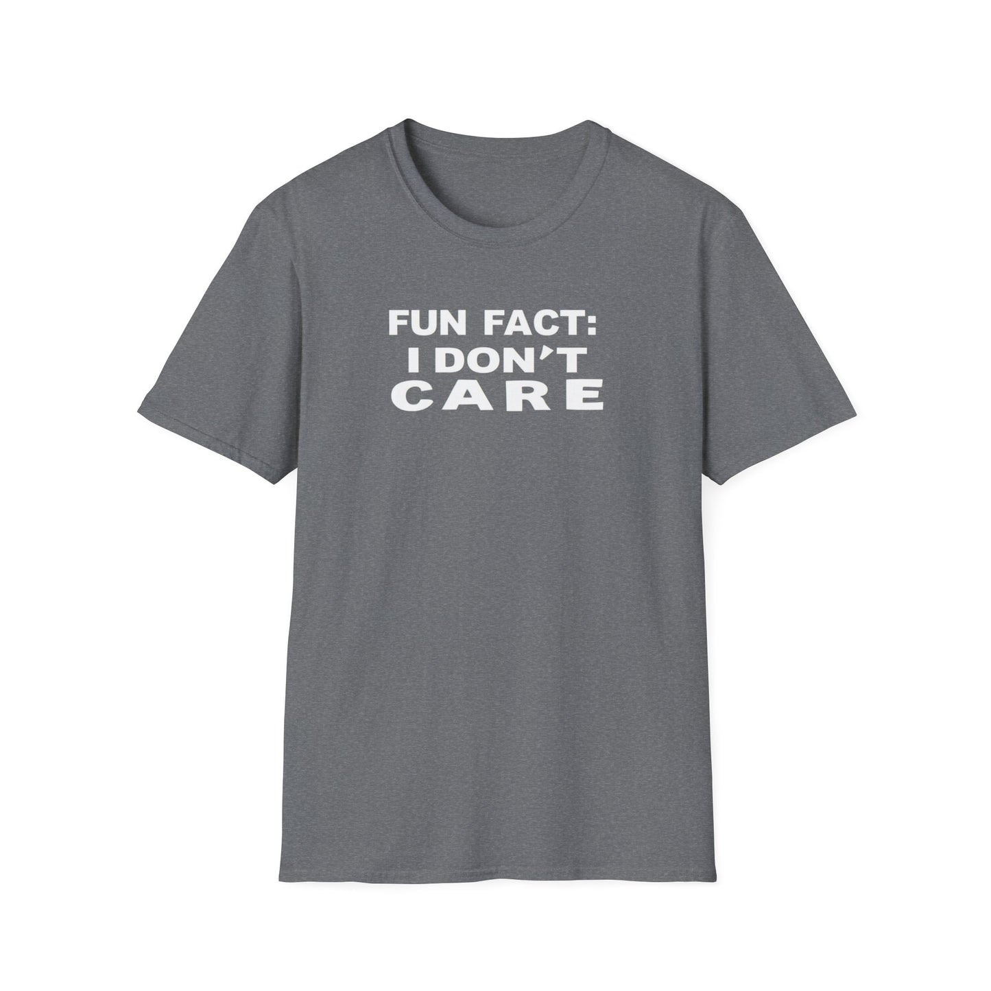 Casual Graphic Tee: Fun Fact I Don't Care, Comfy Shirt for Everyday Wear, Perfect Gift for Friends, Relaxed Style for Any Occasion