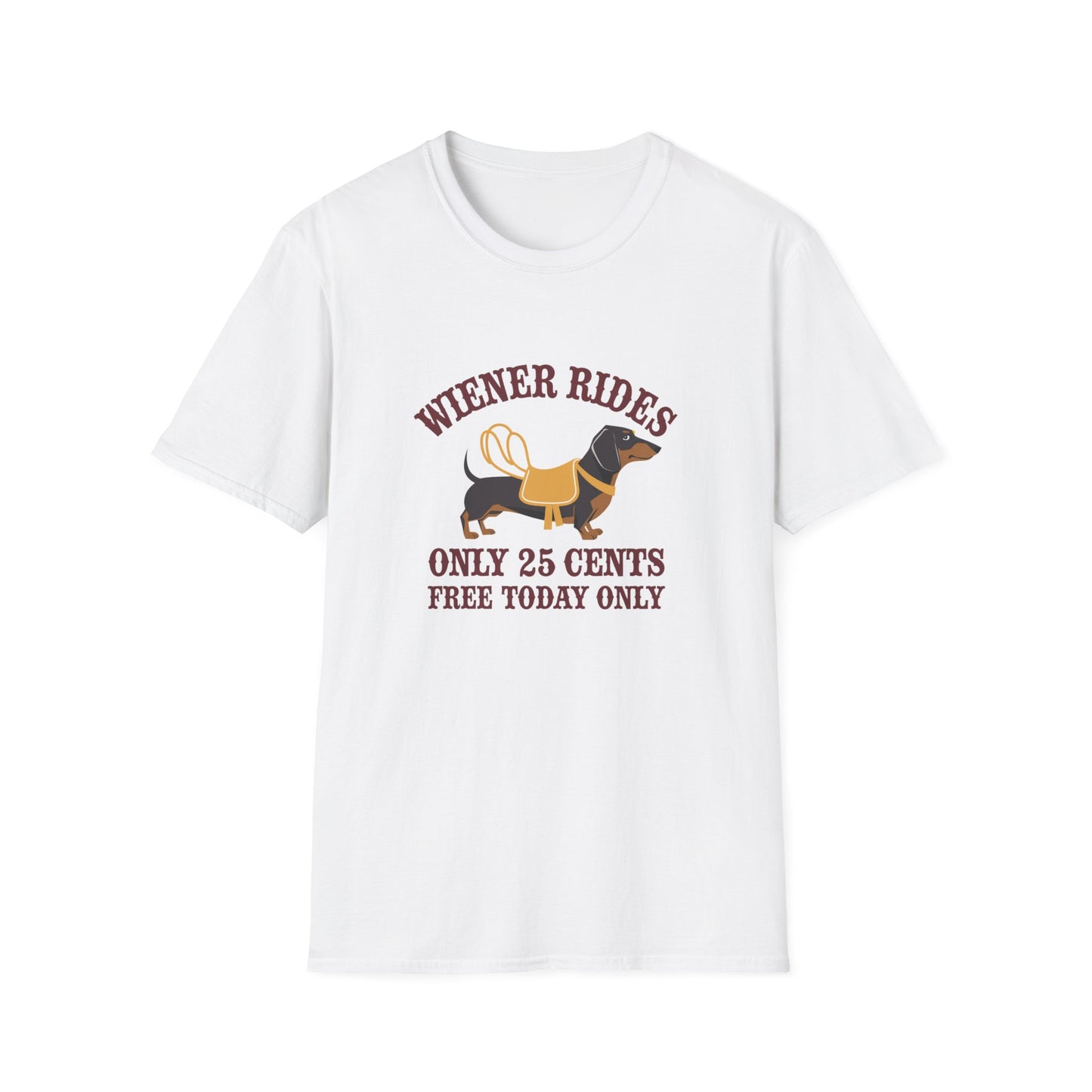 Humorous Wiener Rides Unisex T-Shirt - Fun Gift for Dog Lovers
