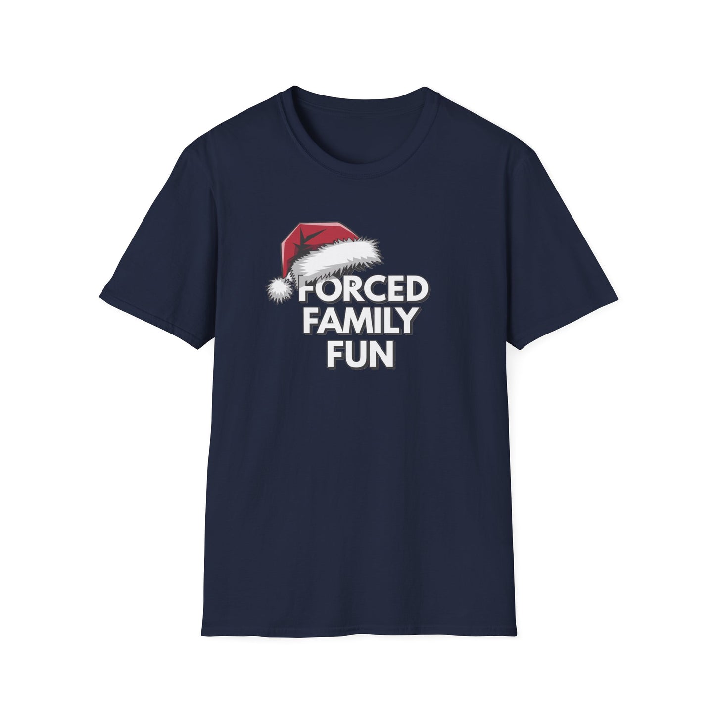 Forced Family Fun T-Shirt | Unisex Holiday Tee, Christmas Gift, Family Reunion Wear, Funny Christmas Shirt, Softstyle Tee
