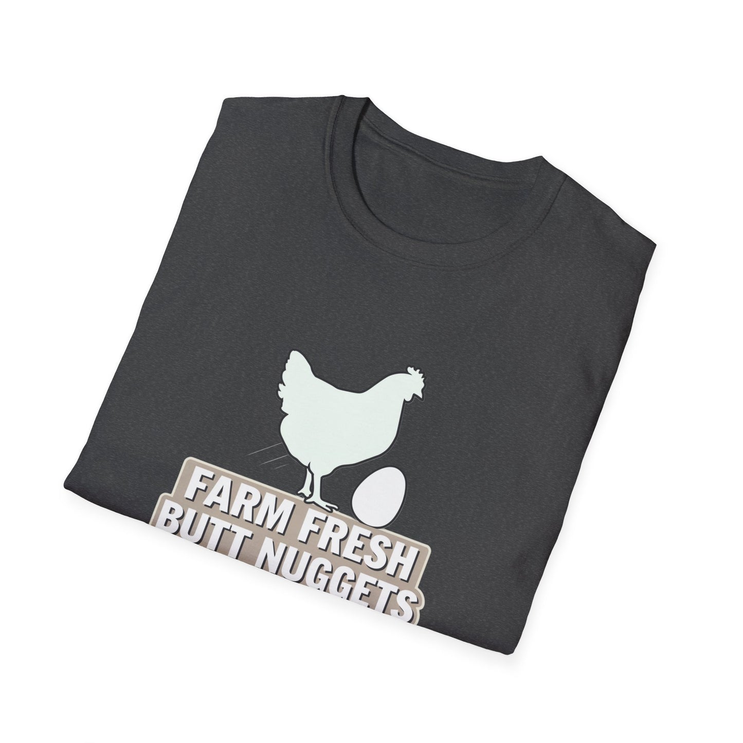 Farm Fresh Butt Nuggets Unisex T-Shirt - Fun Chicken Graphic Tee