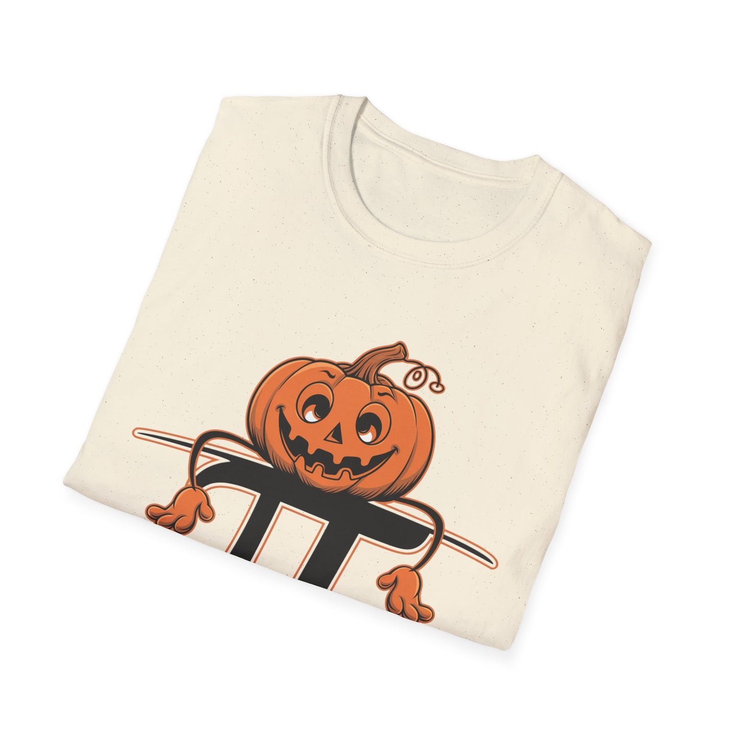 Funny Pumpkin Pi Unisex Softstyle T-Shirt - Halloween Tee, Math Lover Shirt, Fall Apparel, Seasonal Gift, Casual Outfit